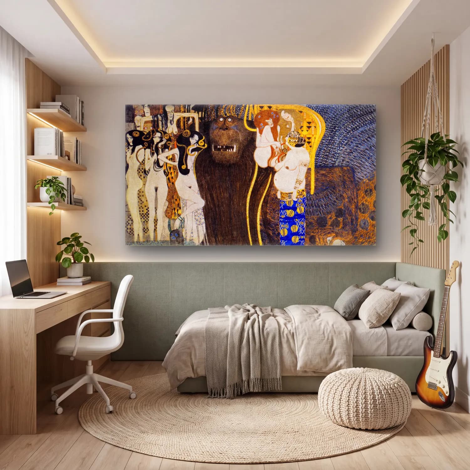 Gustav Klimt – The Hostile Powers cam tablo — genç odasında