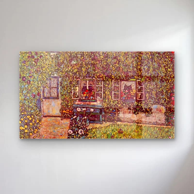 Gustav Klimt – The House of Guard cam tablo — Gustav Klimt – The House of Guard — empresyonist çiçek bahçesi
