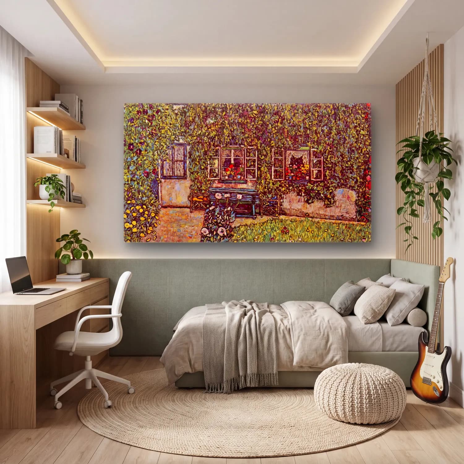 Gustav Klimt – The House of Guard cam tablo — genç odasında