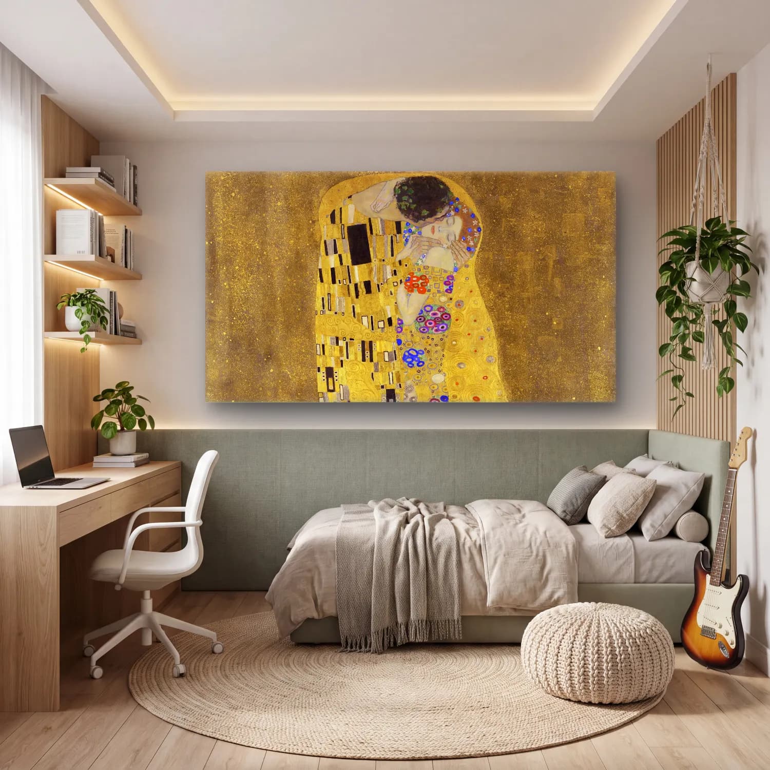 Gustav Klimt – The Kiss cam tablo — genç odasında
