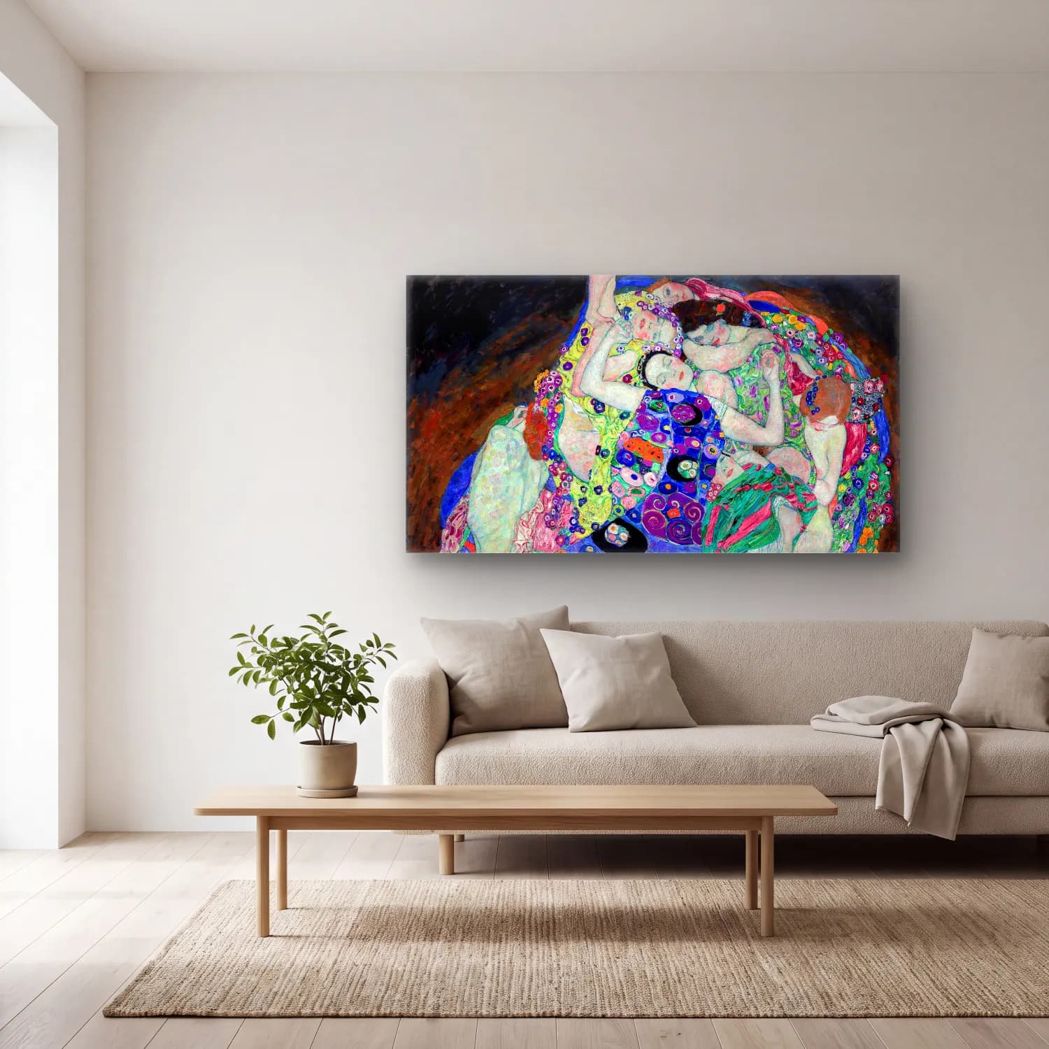 Gustav Klimt – The Virgin cam tablo — açık renk salonda