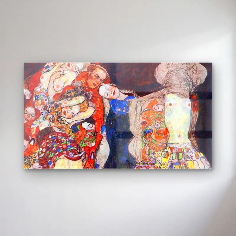 Gustav Klimt – adorn the bride with veil and wreath cam tablo — Gustav Klimt – adorn the bride with veil and wreath — empresyonist aşıklar
