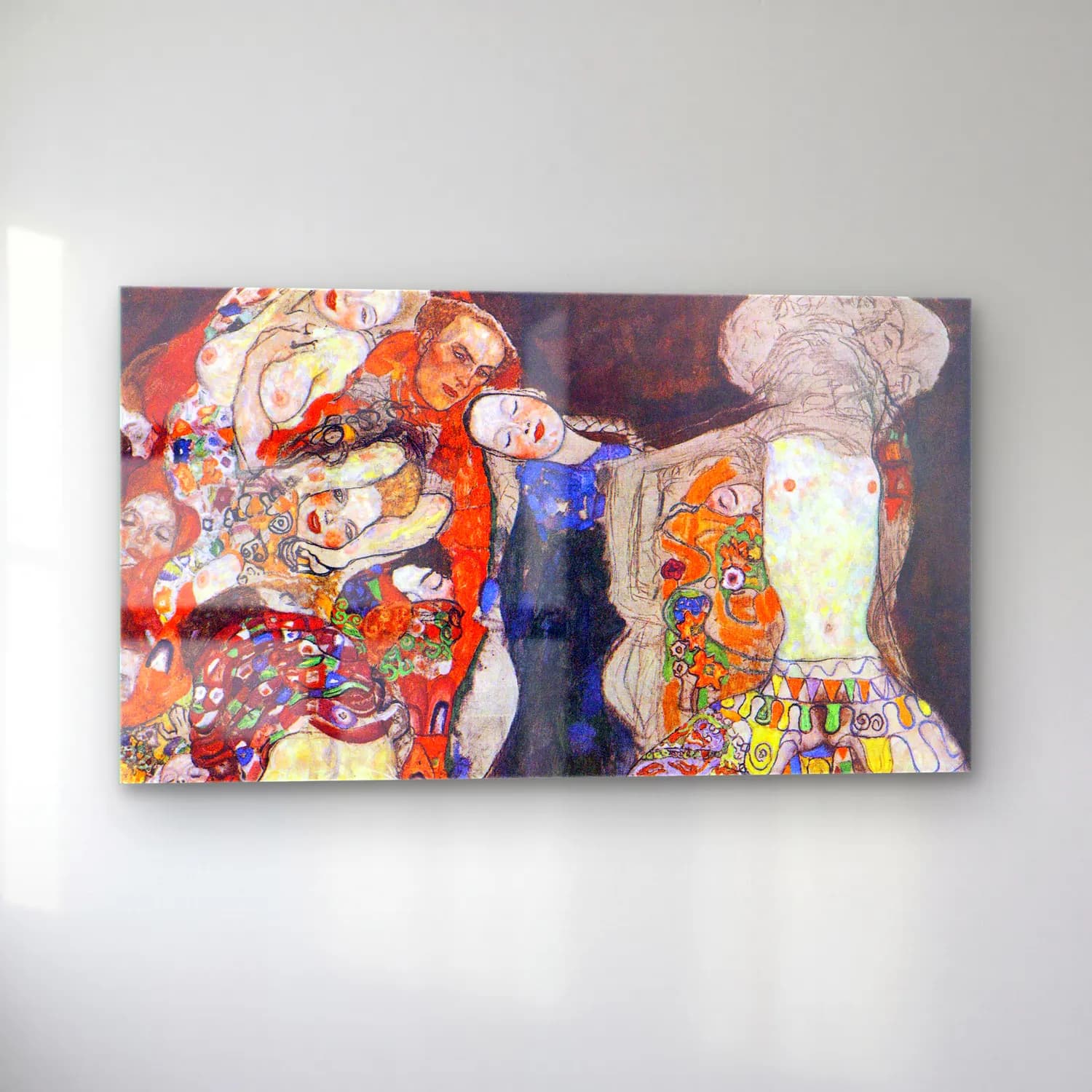 Gustav Klimt – adorn the bride with veil and wreath cam tablo — sol açıdan görünüm