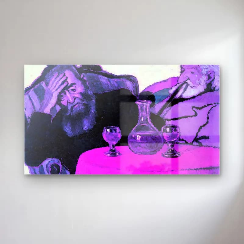 József Rippl-rónai – Father and Uncle Piacsek Drinking Red Wine cam tablo — József Rippl-rónai – Father and Uncle Piacsek Drinking Red Wine — empresyonist kadeh şarap