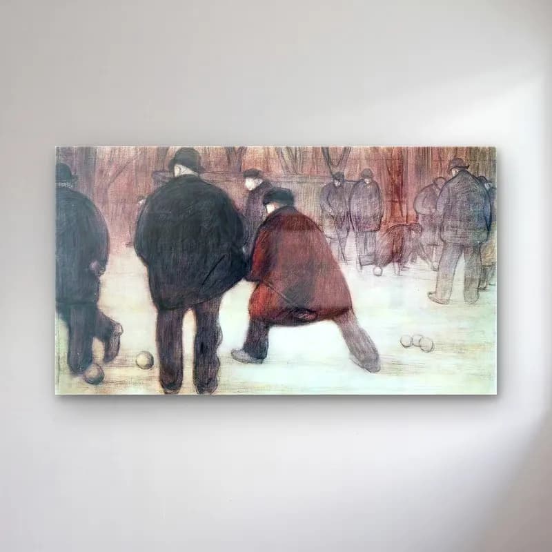 József Rippl-rónai – Skittle-players cam tablo — József Rippl-rónai – Skittle-players — vintage kalabalık cadde