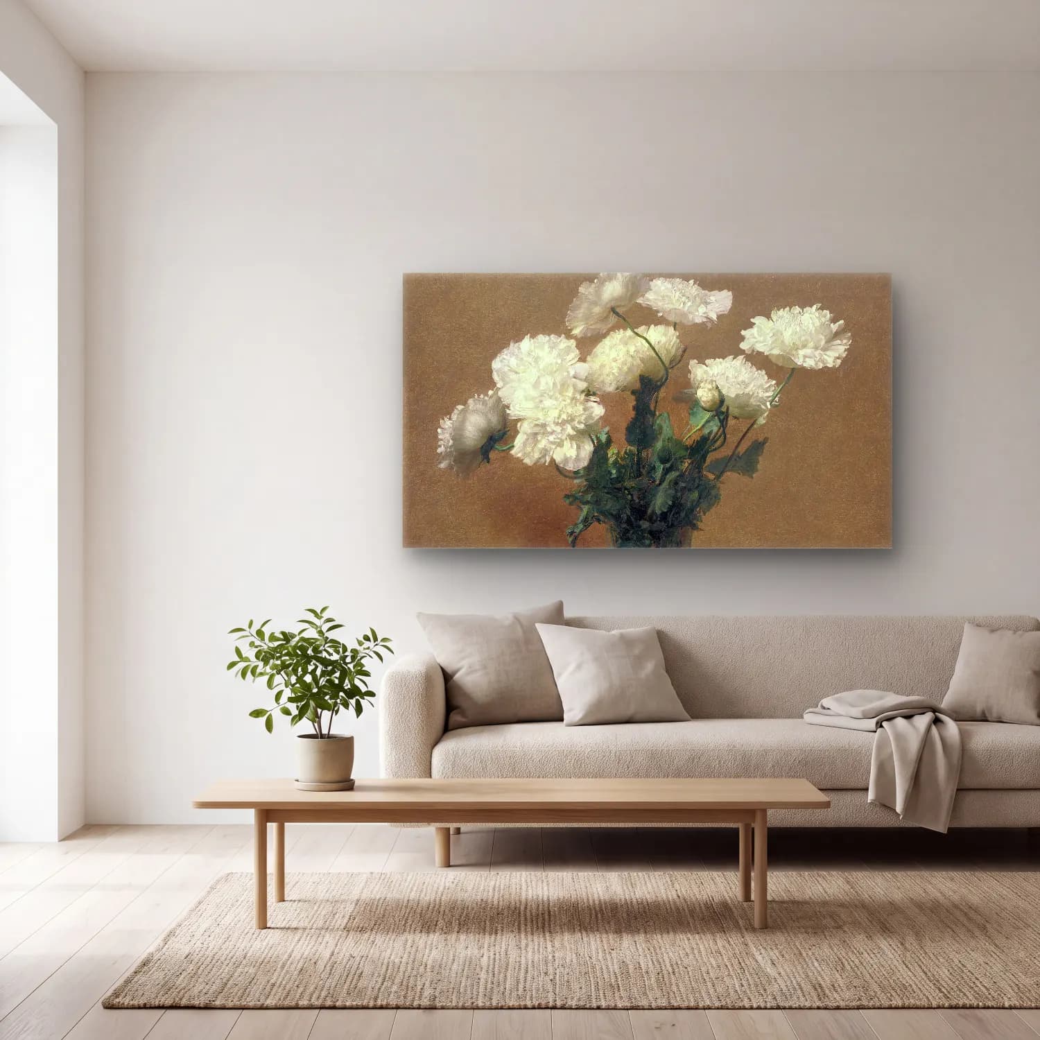 Henri Fantin-Latour – Poppies cam tablo — açık renk salonda