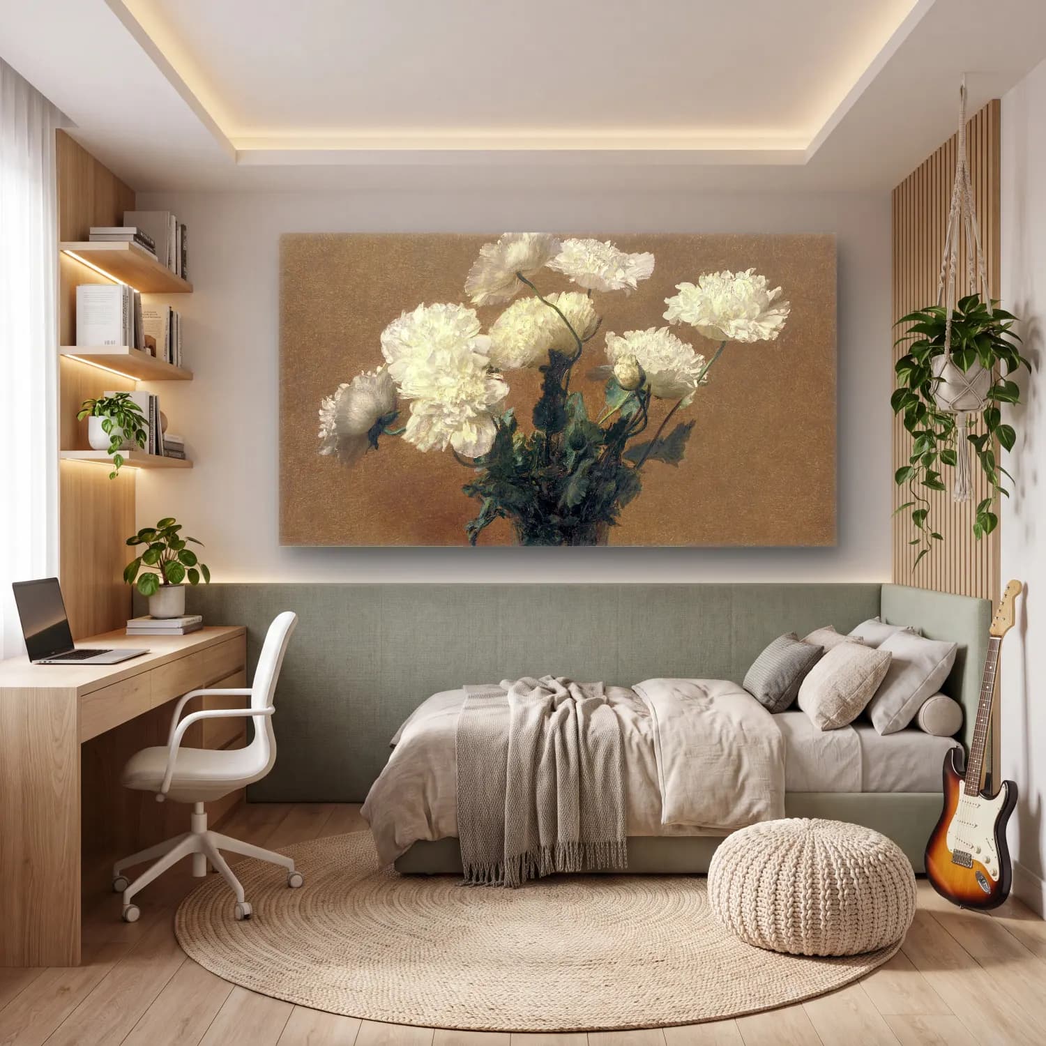 Henri Fantin-Latour – Poppies cam tablo — genç odasında