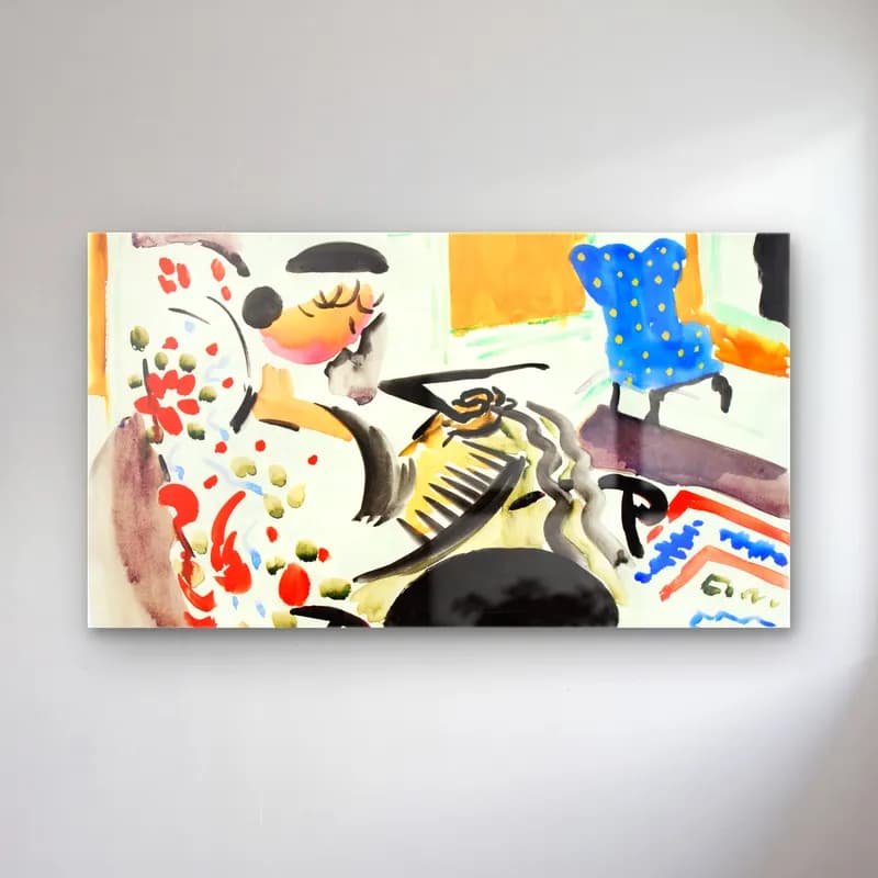 Henry Lyman Saÿen – Calligraphic Interior cam tablo — Henry Lyman Saÿen – Calligraphic Interior — suluboya piyano