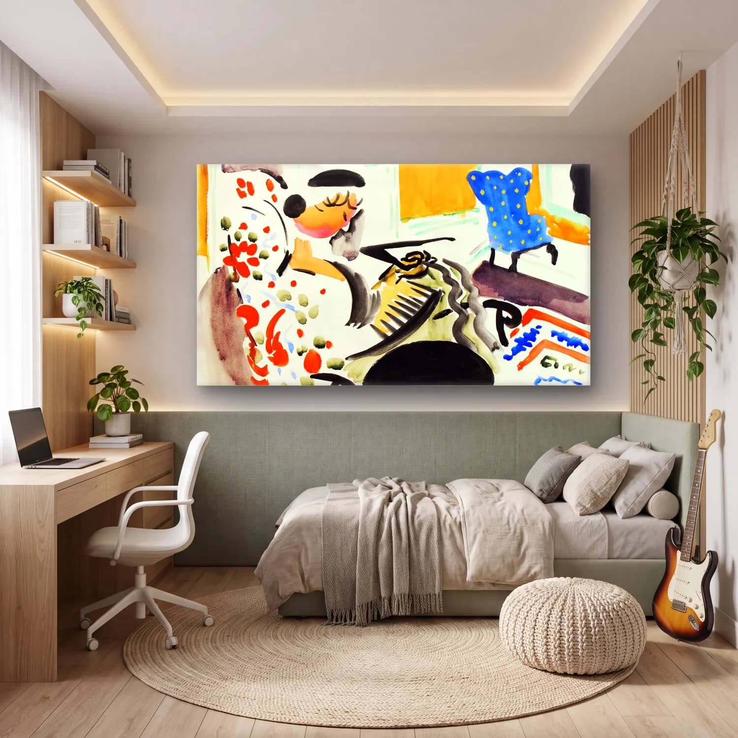 Henry Lyman Saÿen – Calligraphic Interior cam tablo — genç odasında