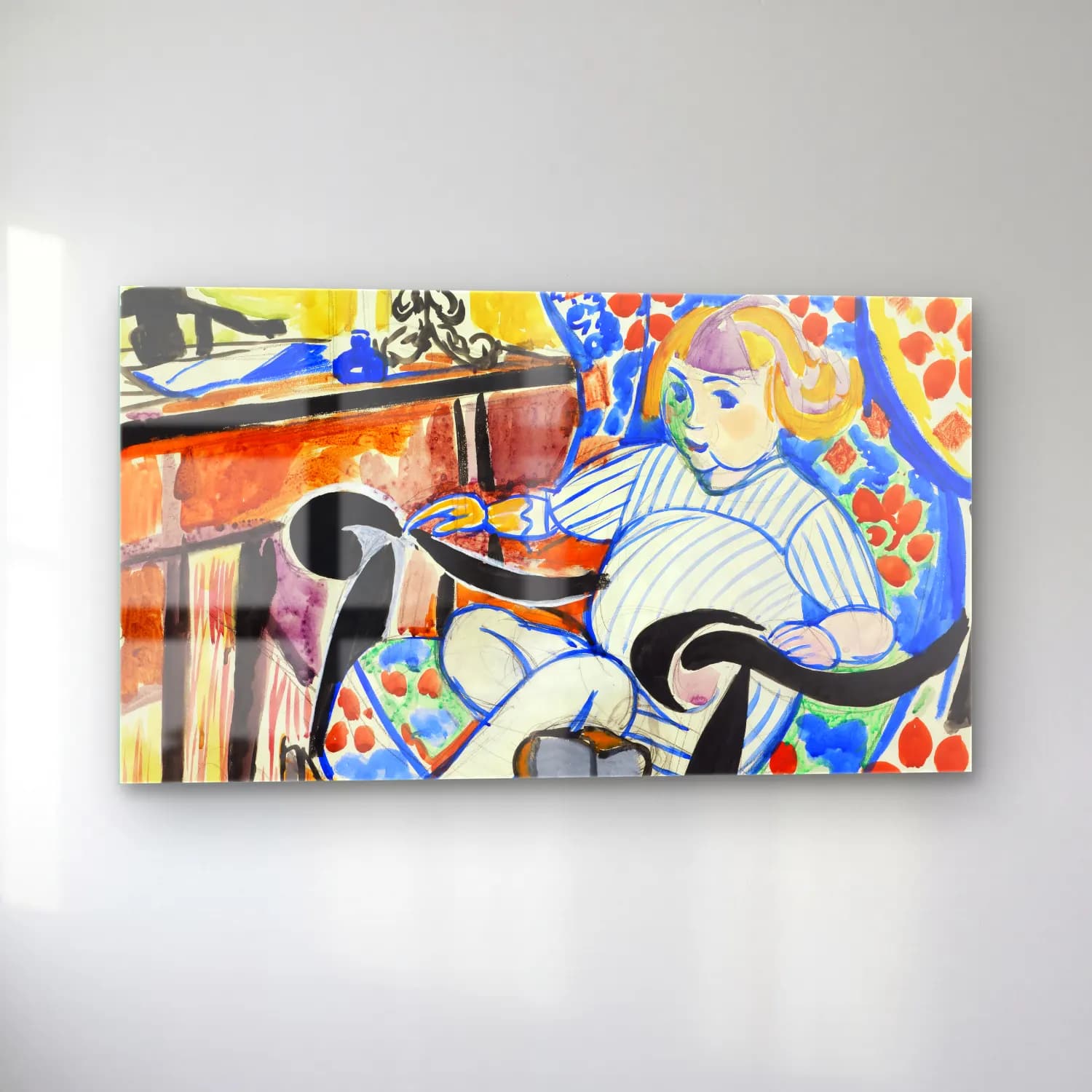 Henry Lyman Saÿen – Gouache cam tablo — sol açıdan görünüm