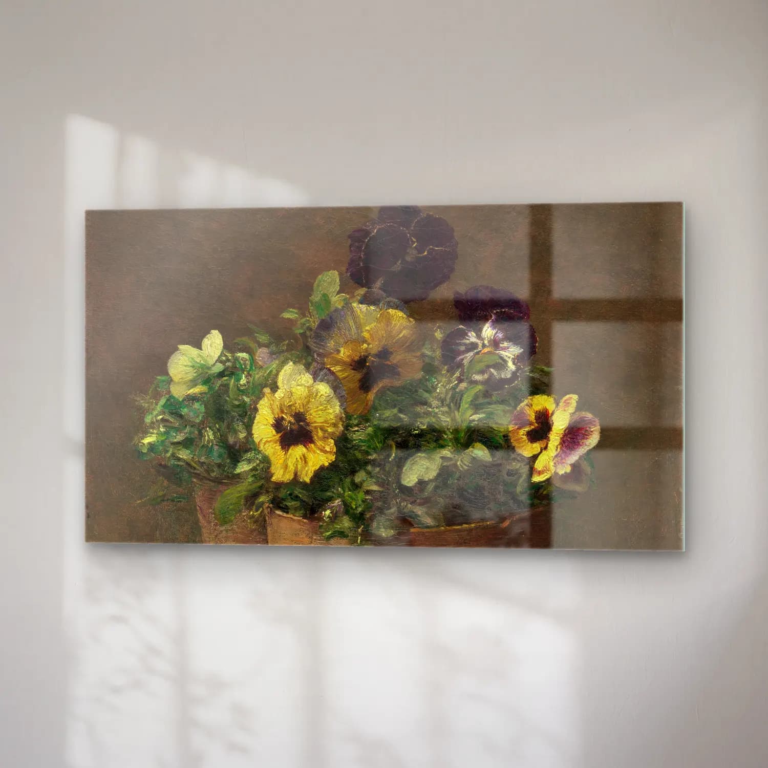 Henri Fantin-Latour – Potted Pansies cam tablo — sağ açıdan görünüm