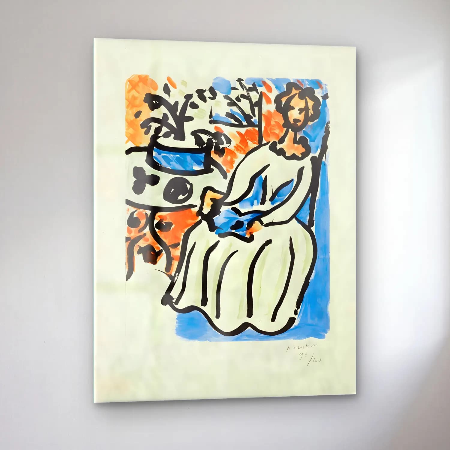 Henri Matisse – Marie-José en robe jaune cam tablo — sol açıdan görünüm