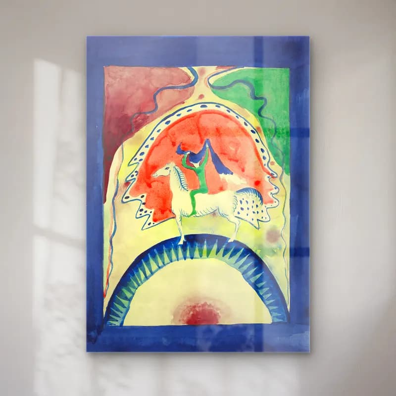 Wassily Kandinsky – Design for the cover of the almanac ‘The Blue Rider’ cam tablo — Wassily Kandinsky – Design for the cover of the almanac ‘The Blue Rider’ — boho atlı