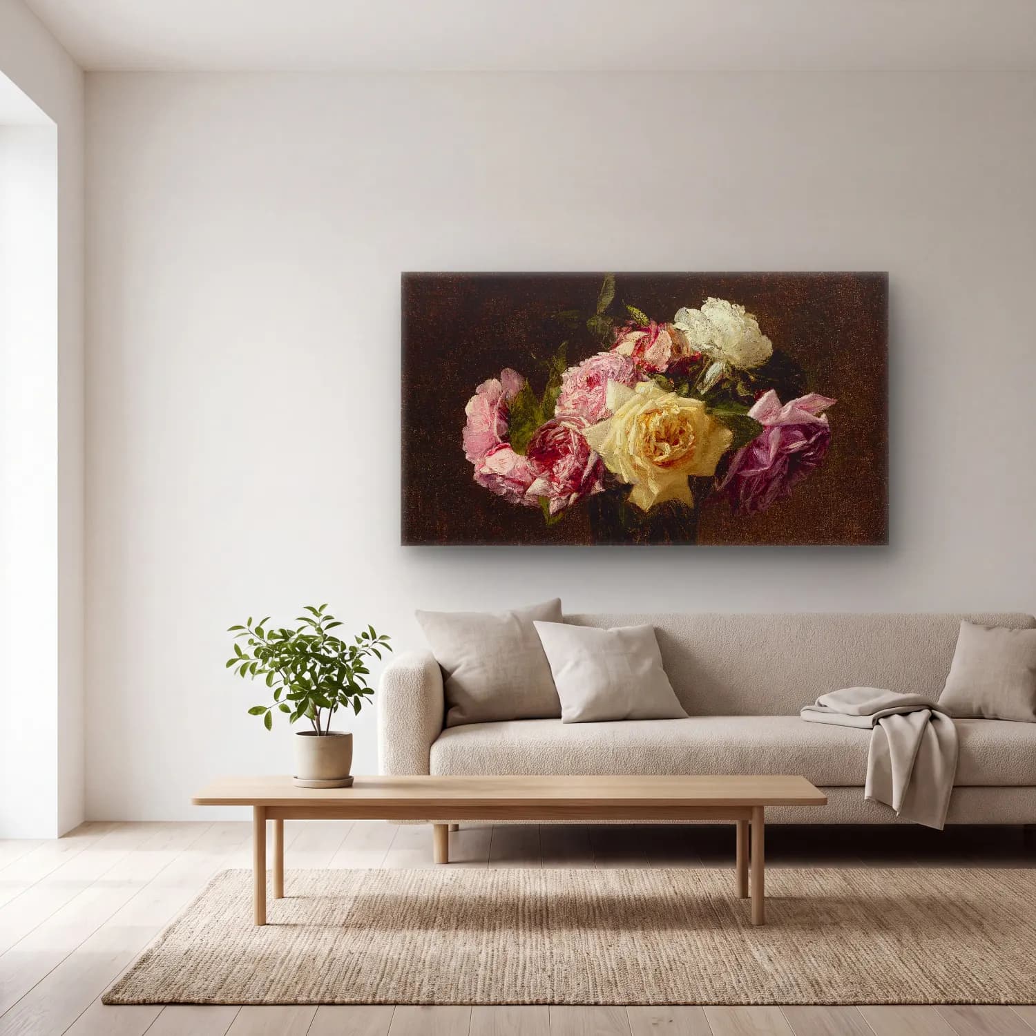 Henri Fantin-Latour – Roses cam tablo — açık renk salonda