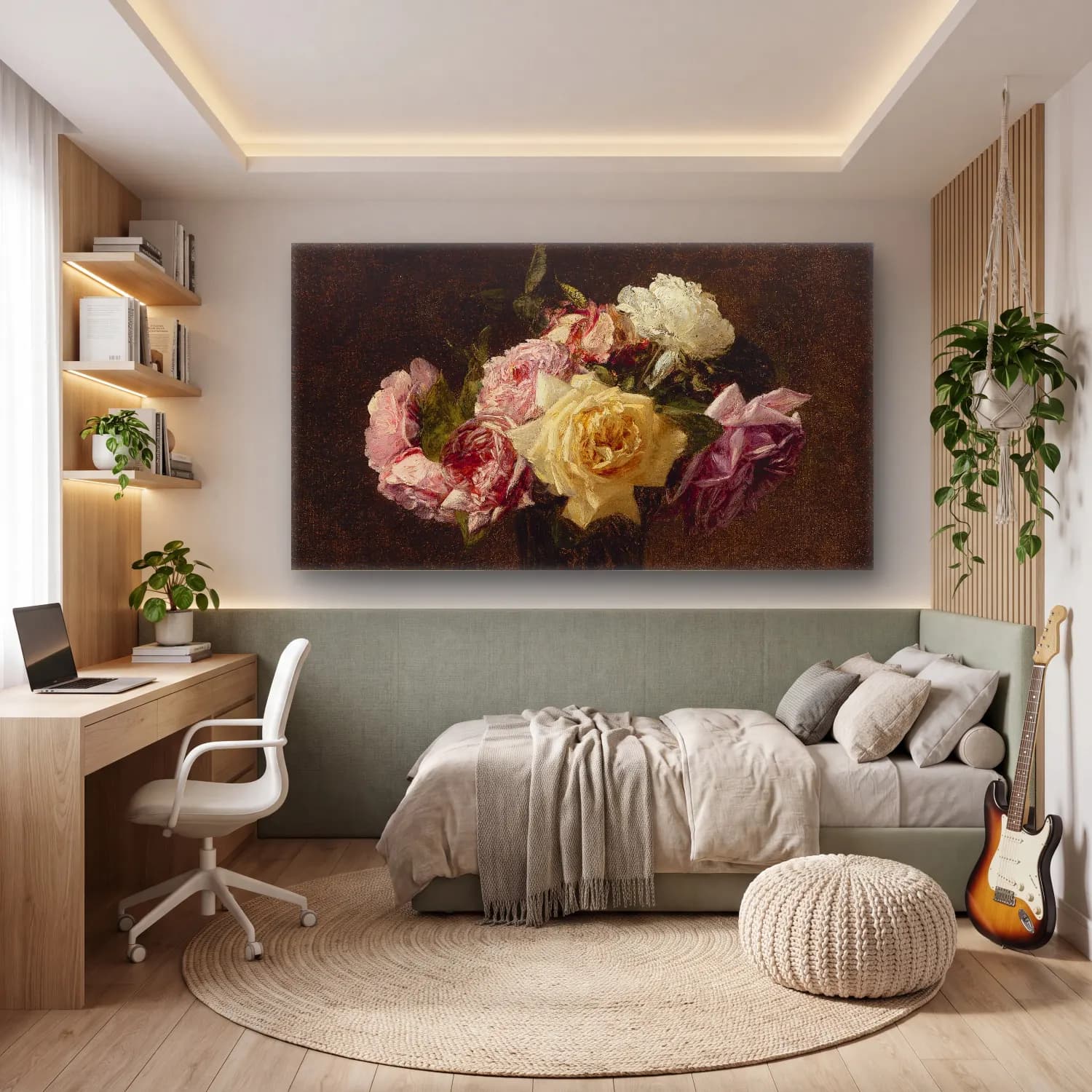 Henri Fantin-Latour – Roses cam tablo — genç odasında
