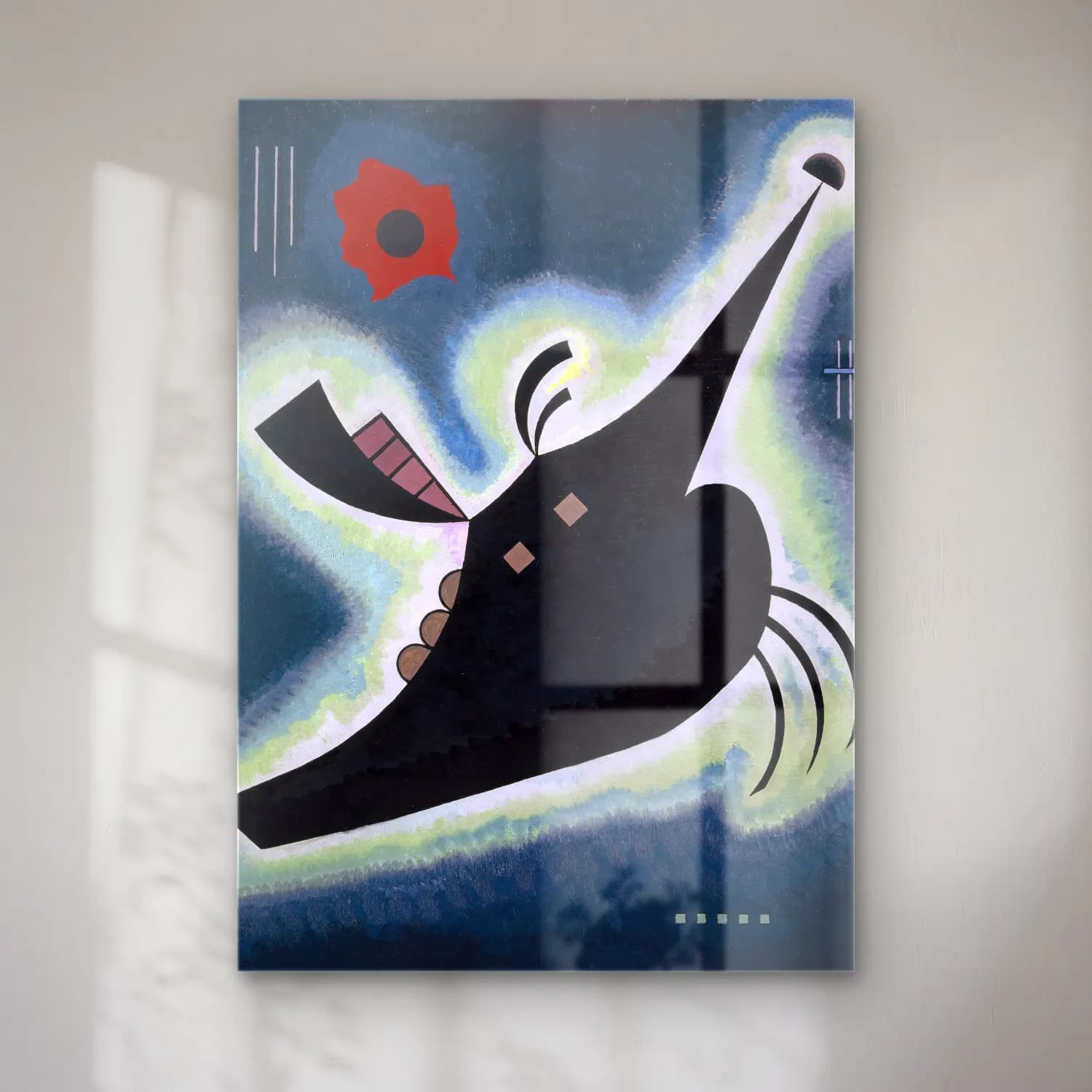 Wassily Kandinsky – Pointy black cam tablo — Wassily Kandinsky – Pointy black — modern soyut balık