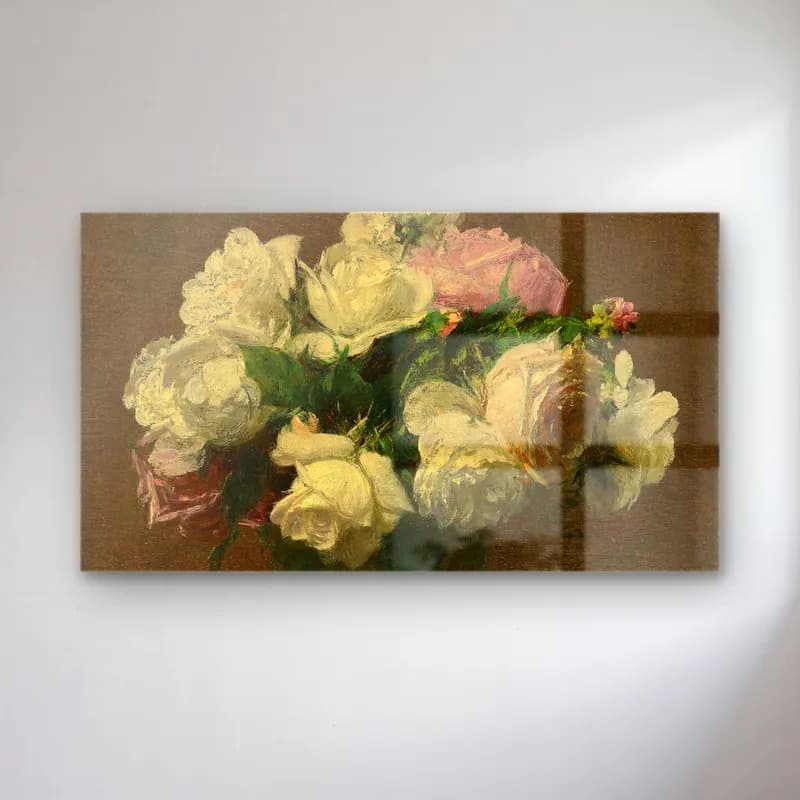 Henri Fantin-Latour – Roses No. 4 cam tablo — Henri Fantin-Latour – Roses No. 4 — empresyonist güller