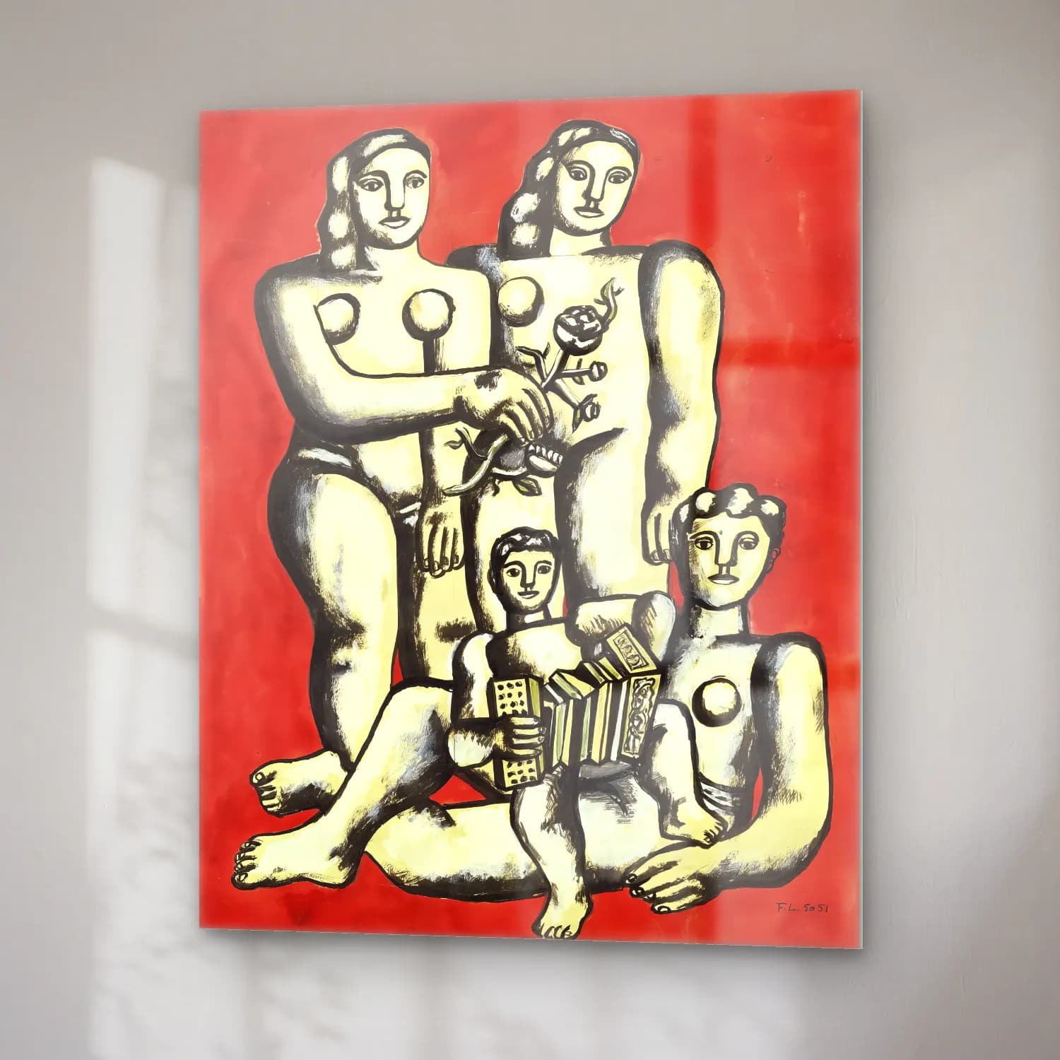 Bauhaus Dansçılar – Kırmızı Tonlar cam tablo — sağ açıdan görünüm