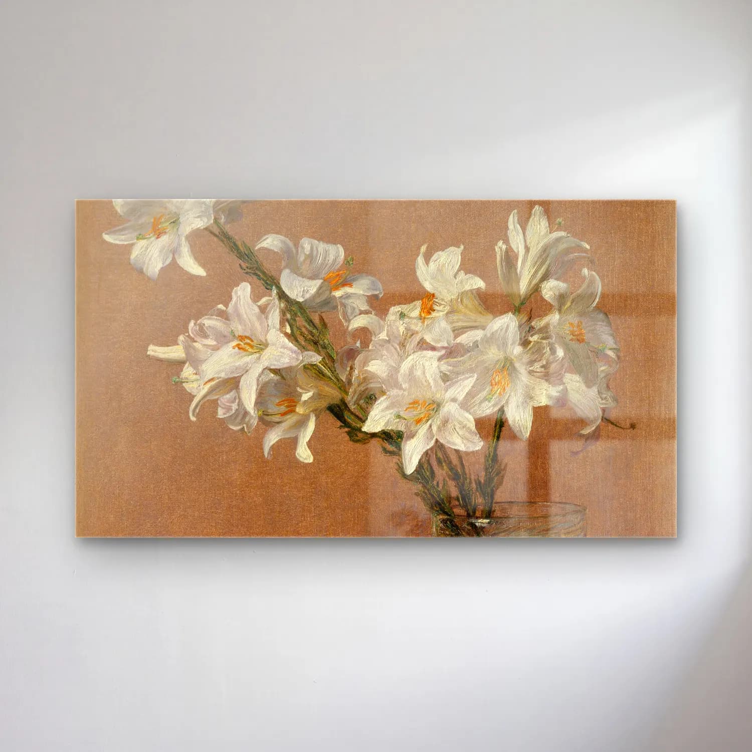 Henri Fantin-Latour – Roses and Lilies cam tablo — Henri Fantin-Latour – Roses and Lilies — botanik i̇llüstrasyon zambaklar