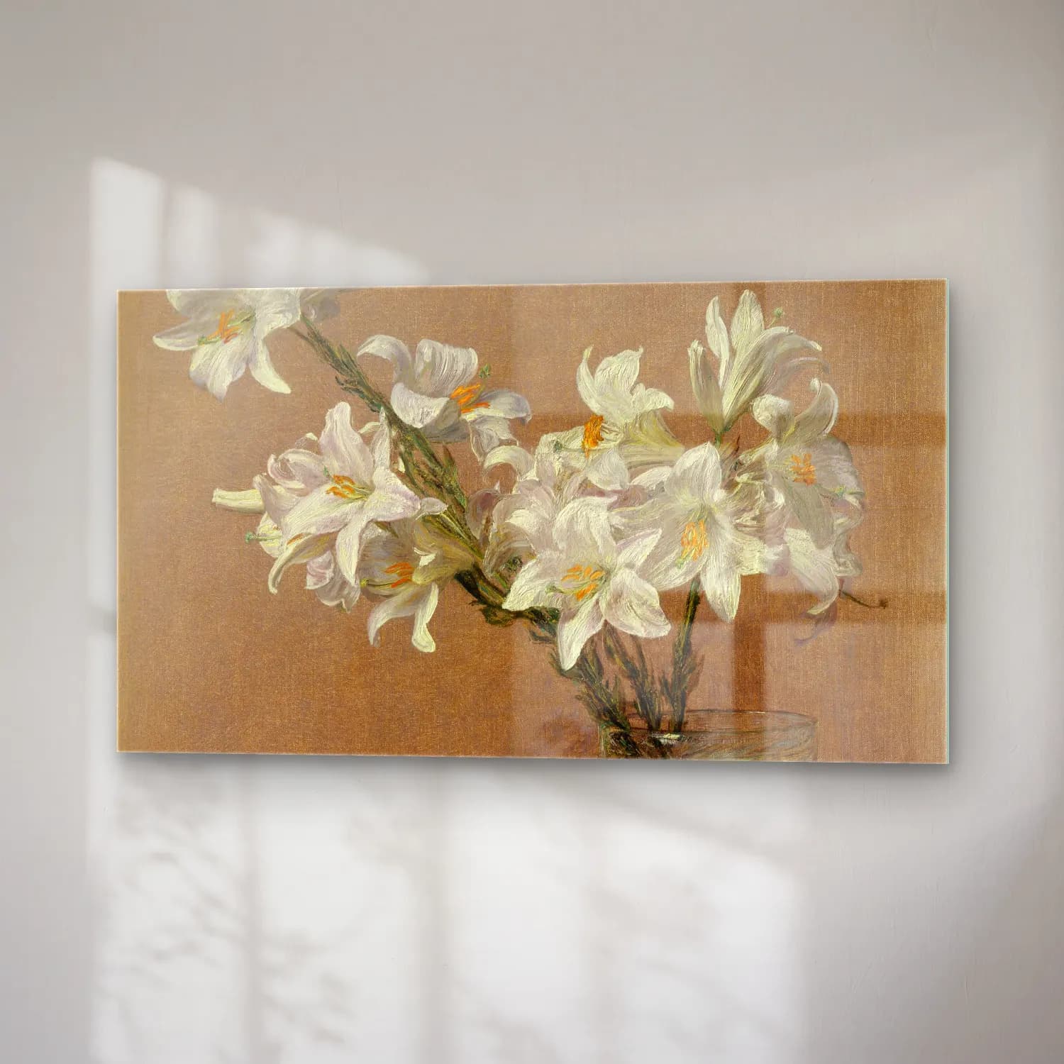 Henri Fantin-Latour – Roses and Lilies cam tablo — sağ açıdan görünüm