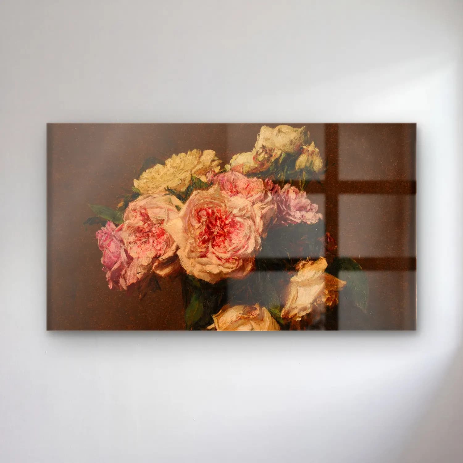 Henri Fantin-Latour – Roses dans un vase de cristal cam tablo — Henri Fantin-Latour – Roses dans un vase de cristal — empresyonist güller