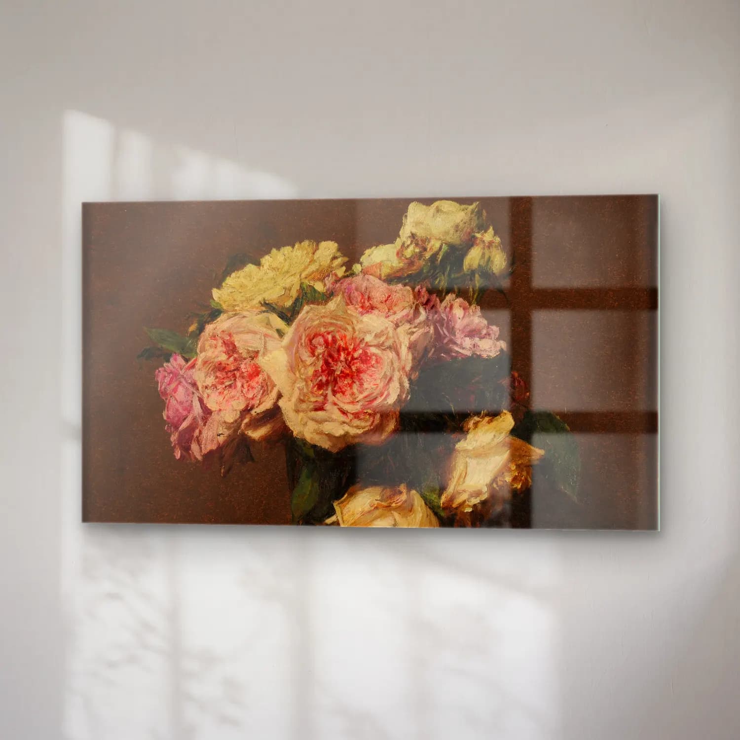 Henri Fantin-Latour – Roses dans un vase de cristal cam tablo — sağ açıdan görünüm