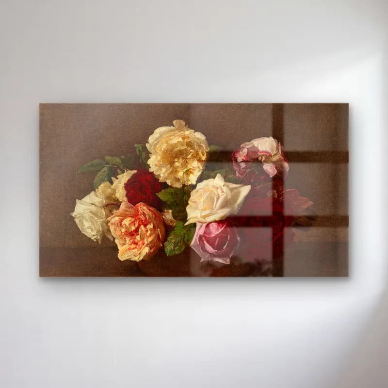 Henri Fantin-Latour – Roses dans une coupe cam tablo — Henri Fantin-Latour – Roses dans une coupe — yağlı boya güller