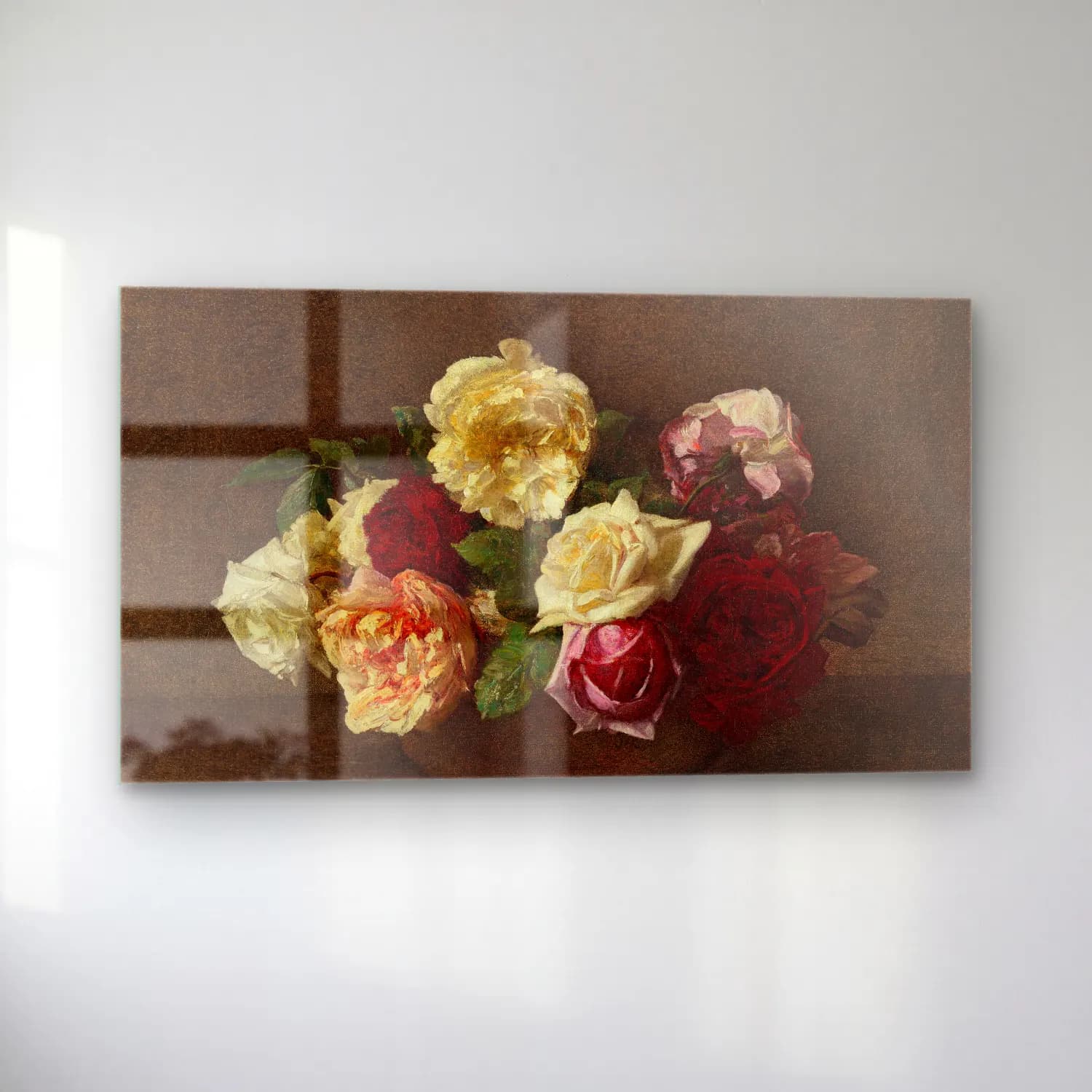 Henri Fantin-Latour – Roses dans une coupe cam tablo — sol açıdan görünüm