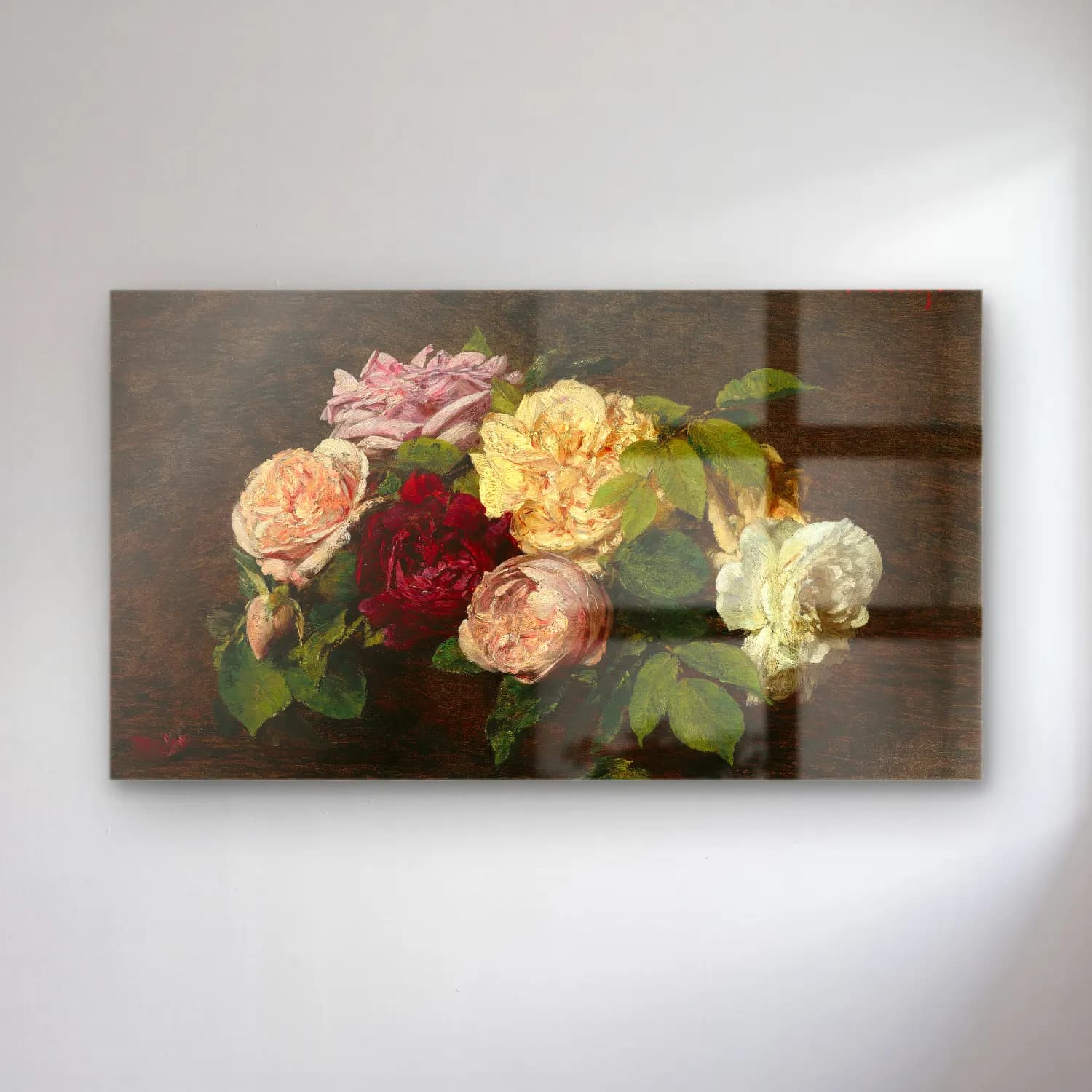 Henri Fantin-Latour – Roses de Nice on a Table cam tablo — Henri Fantin-Latour – Roses de Nice on a Table — empresyonist güller