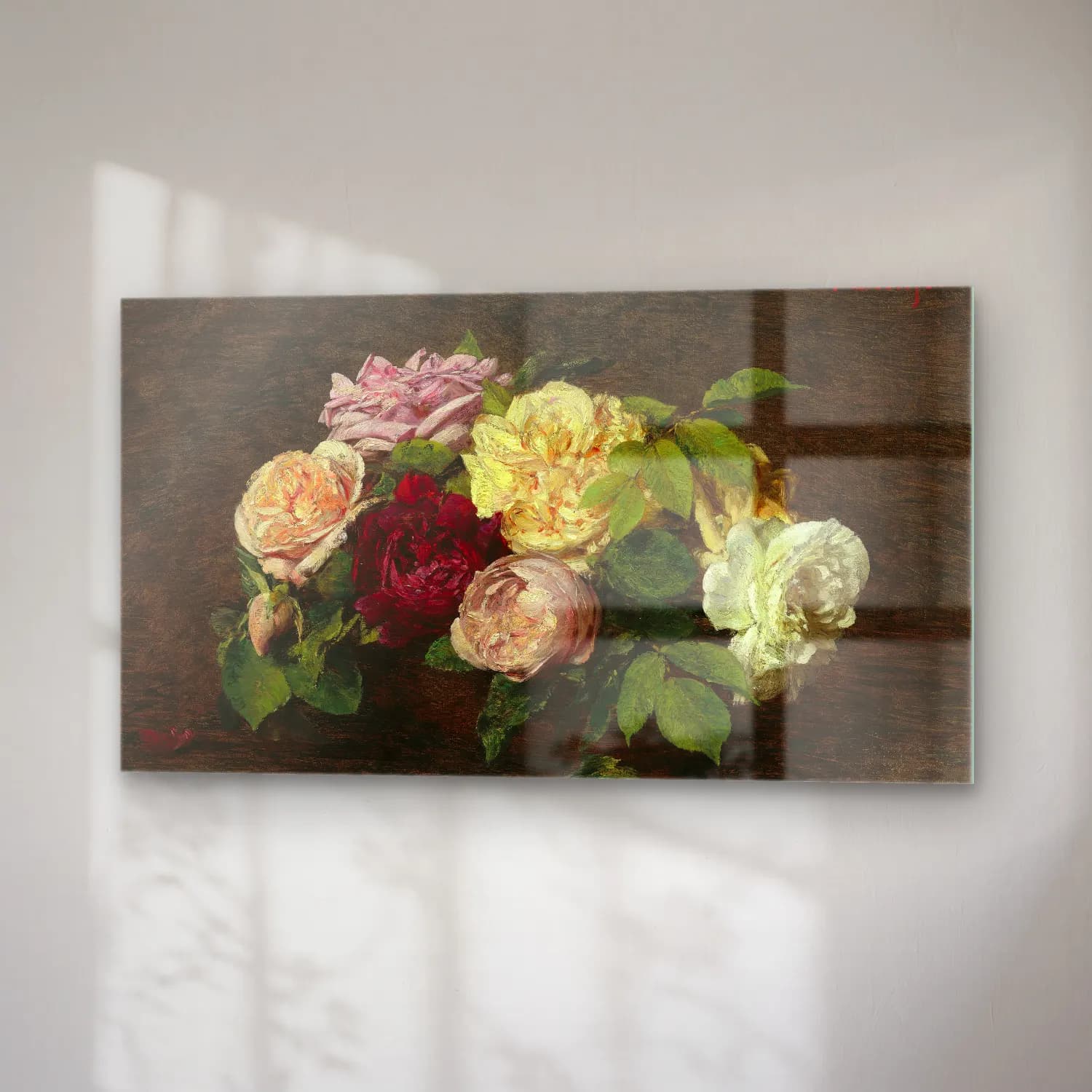 Henri Fantin-Latour – Roses de Nice on a Table cam tablo — sağ açıdan görünüm