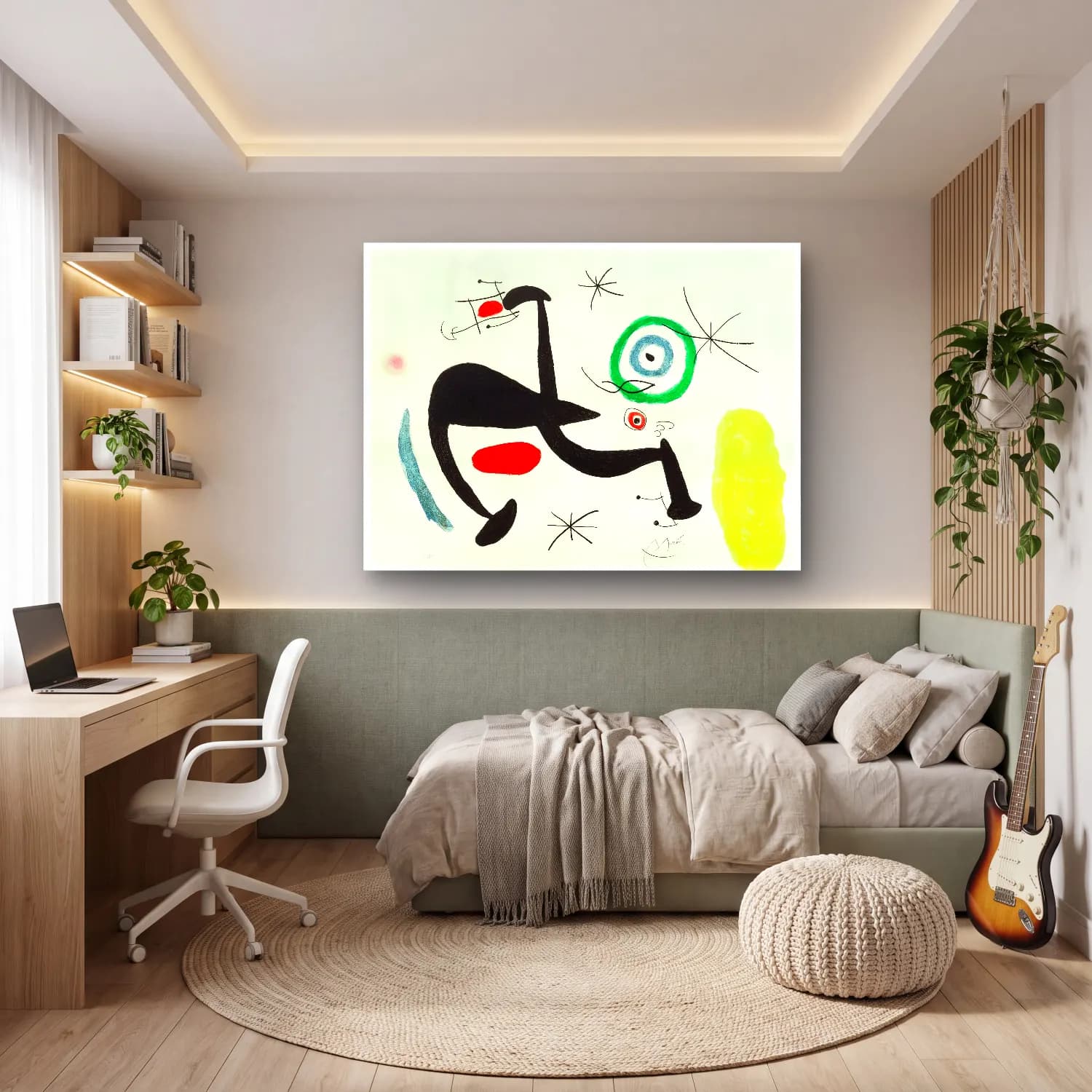 Modern Soyut Dansçılar No. 7 cam tablo — genç odasında