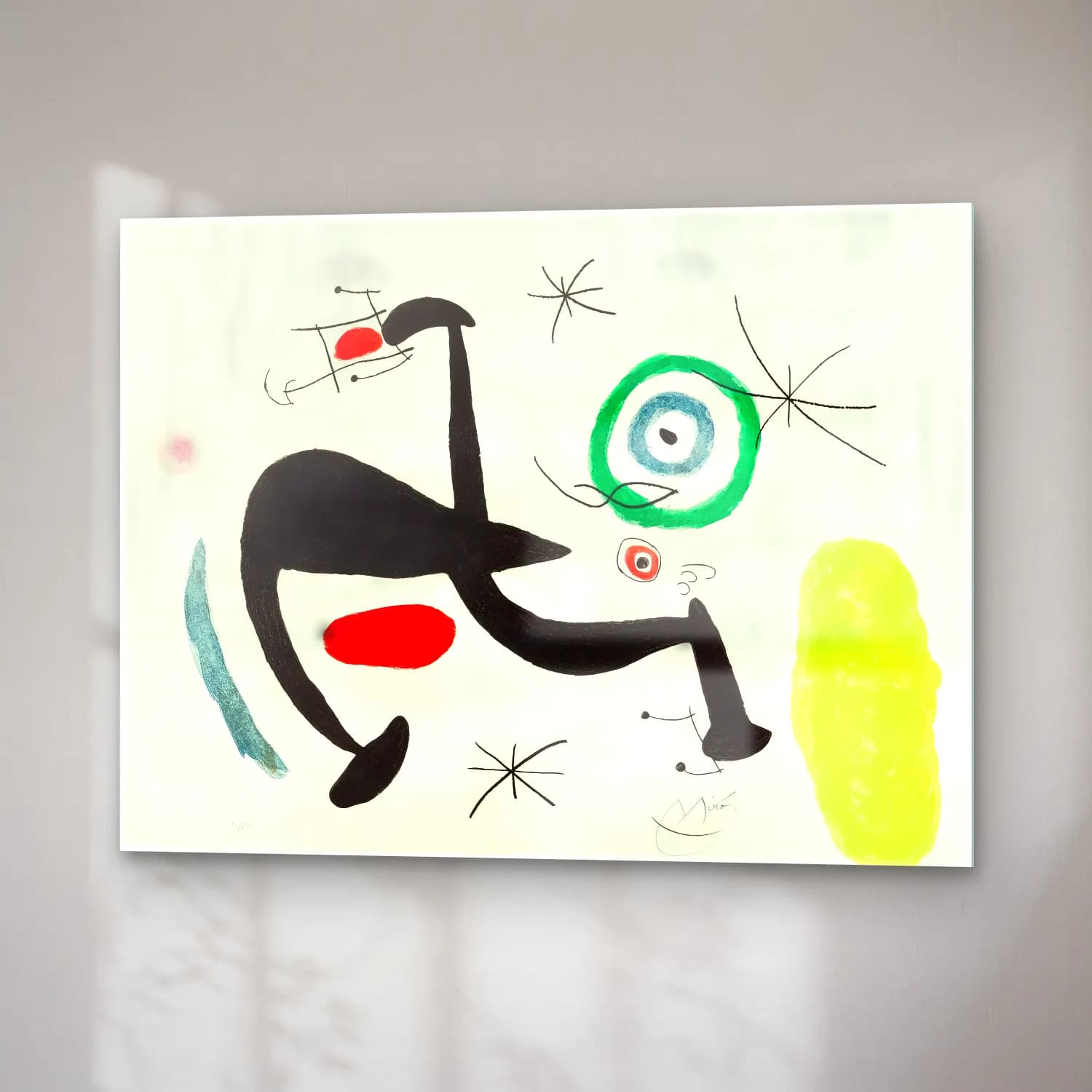 Modern Soyut Dansçılar No. 7 cam tablo — sağ açıdan görünüm