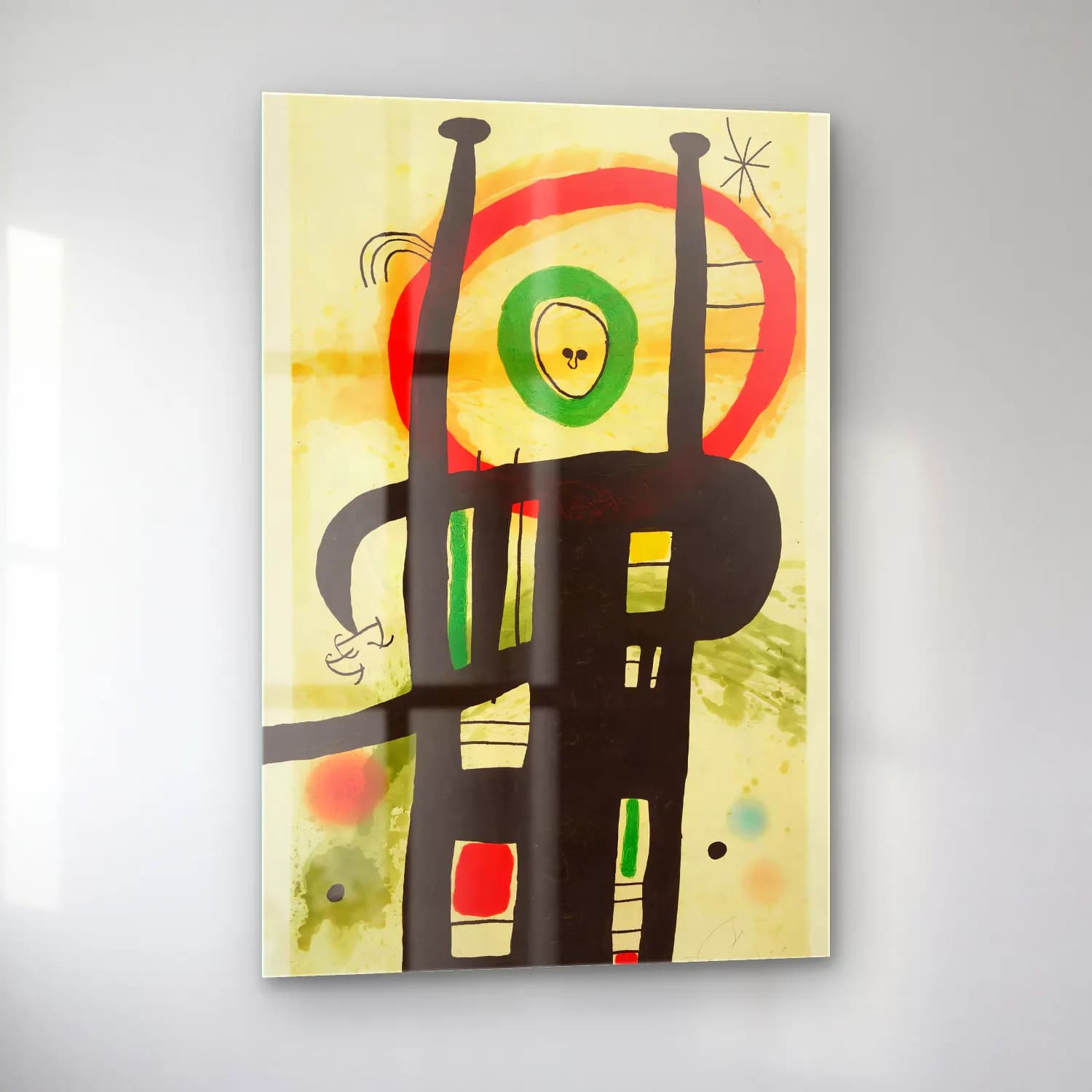 Bauhaus Soyut Yüz No. 17 cam tablo — sol açıdan görünüm