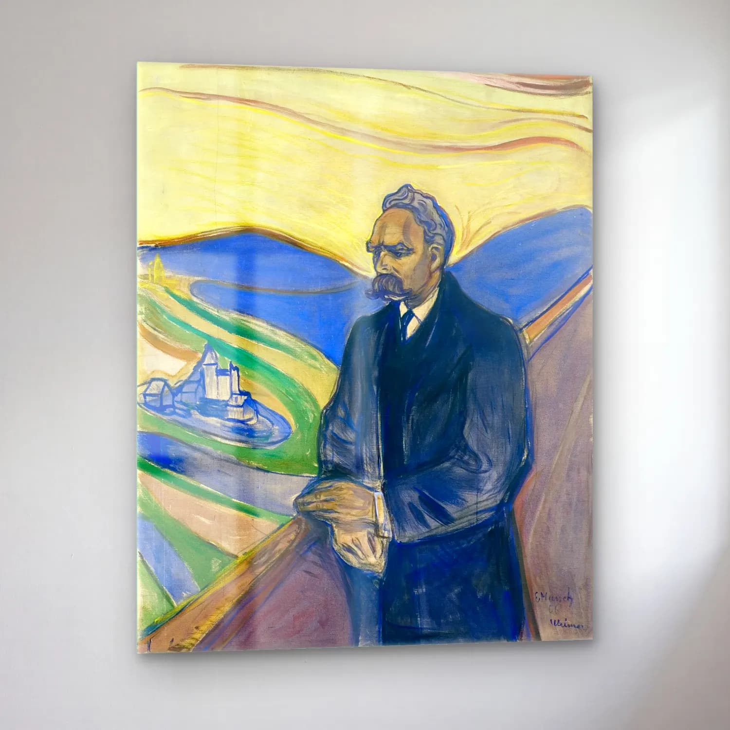 Empresyonist Erkek Portresi No. 13 cam tablo — sol açıdan görünüm