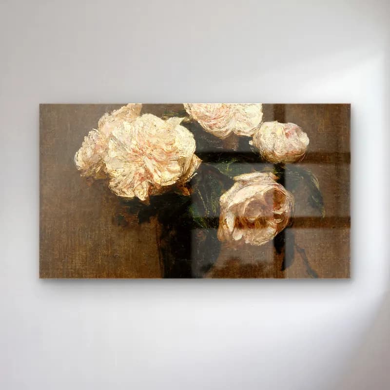 Henri Fantin-Latour – Roses in a Vase cam tablo — Henri Fantin-Latour – Roses in a Vase — empresyonist güller