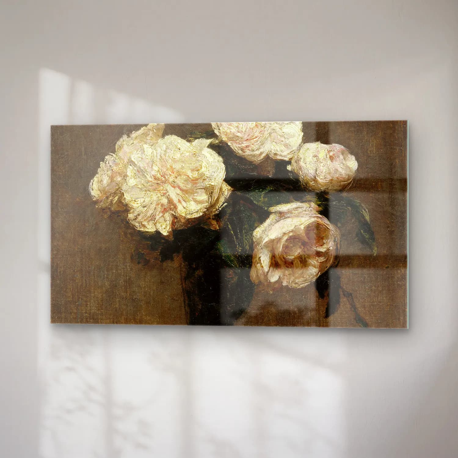 Henri Fantin-Latour – Roses in a Vase cam tablo — sağ açıdan görünüm