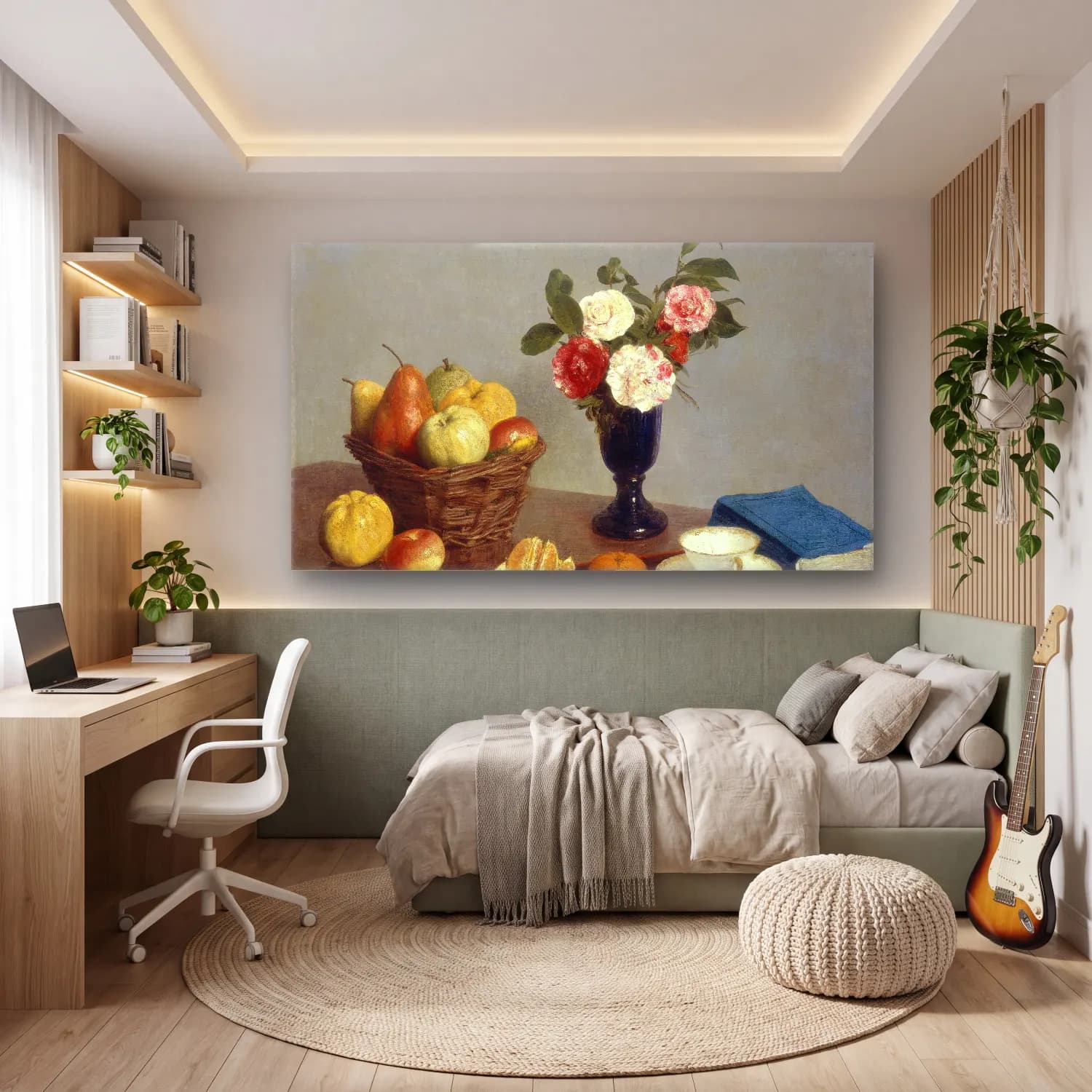 Henri Fantin-Latour – Still Life With Pansies cam tablo — genç odasında