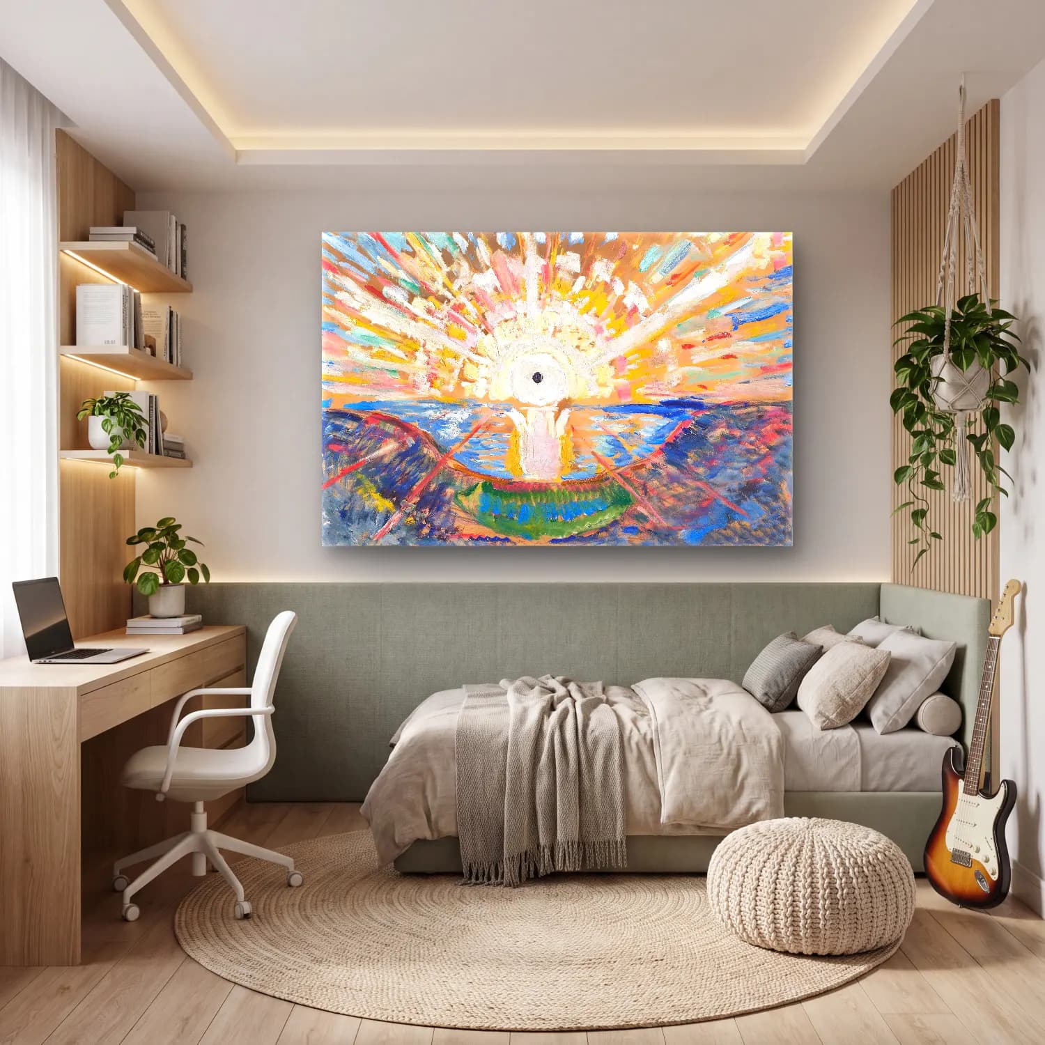 Edvard Munch – The Sun oil painting cam tablo — genç odasında