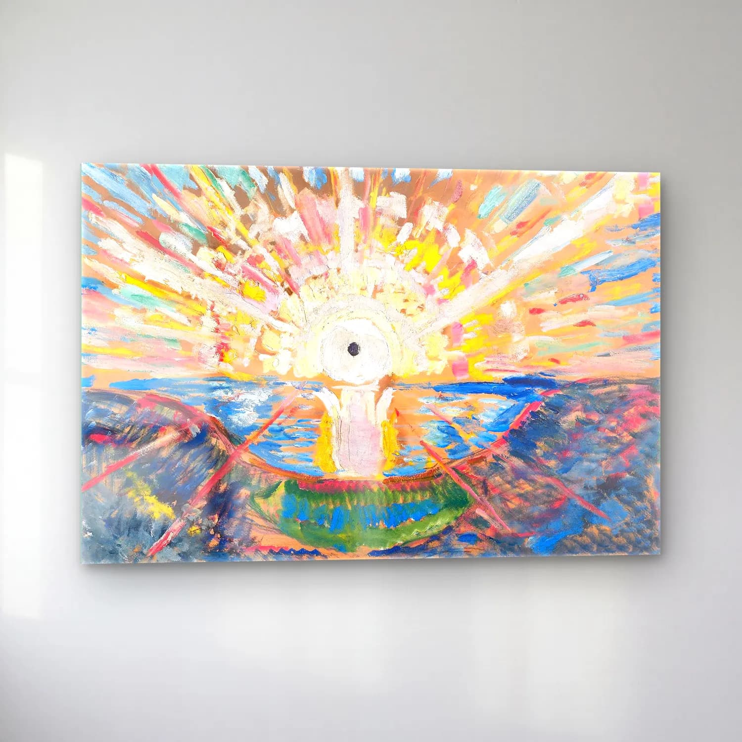 Edvard Munch – The Sun oil painting cam tablo — sol açıdan görünüm