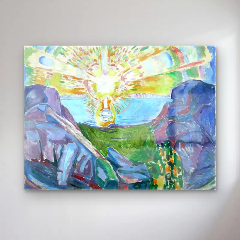 Edvard Munch – The Sun oil painting art cam tablo — Edvard Munch – The Sun oil painting art — empresyonist soyut manzara