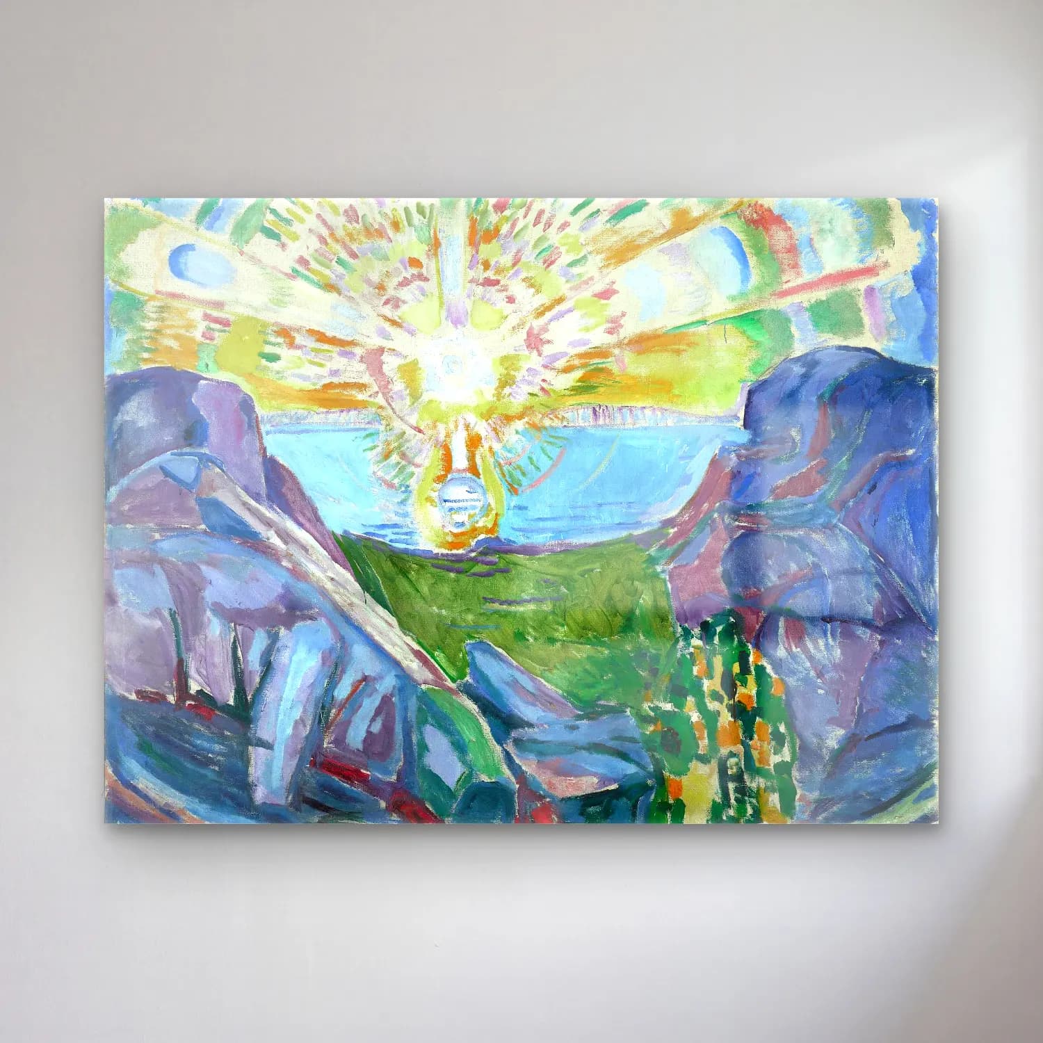 Edvard Munch – The Sun oil painting art cam tablo — Edvard Munch – The Sun oil painting art — empresyonist soyut manzara
