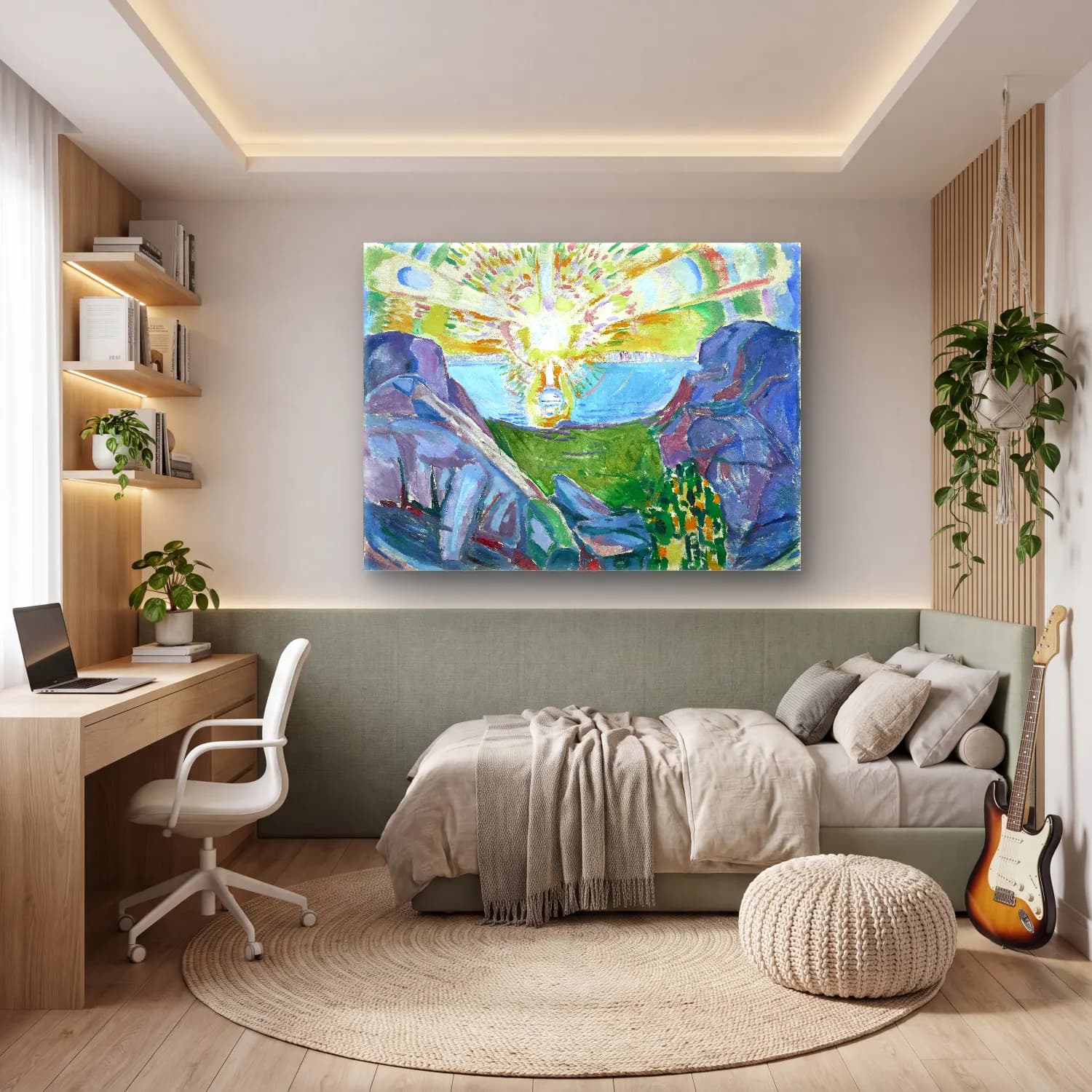 Edvard Munch – The Sun oil painting art cam tablo — genç odasında