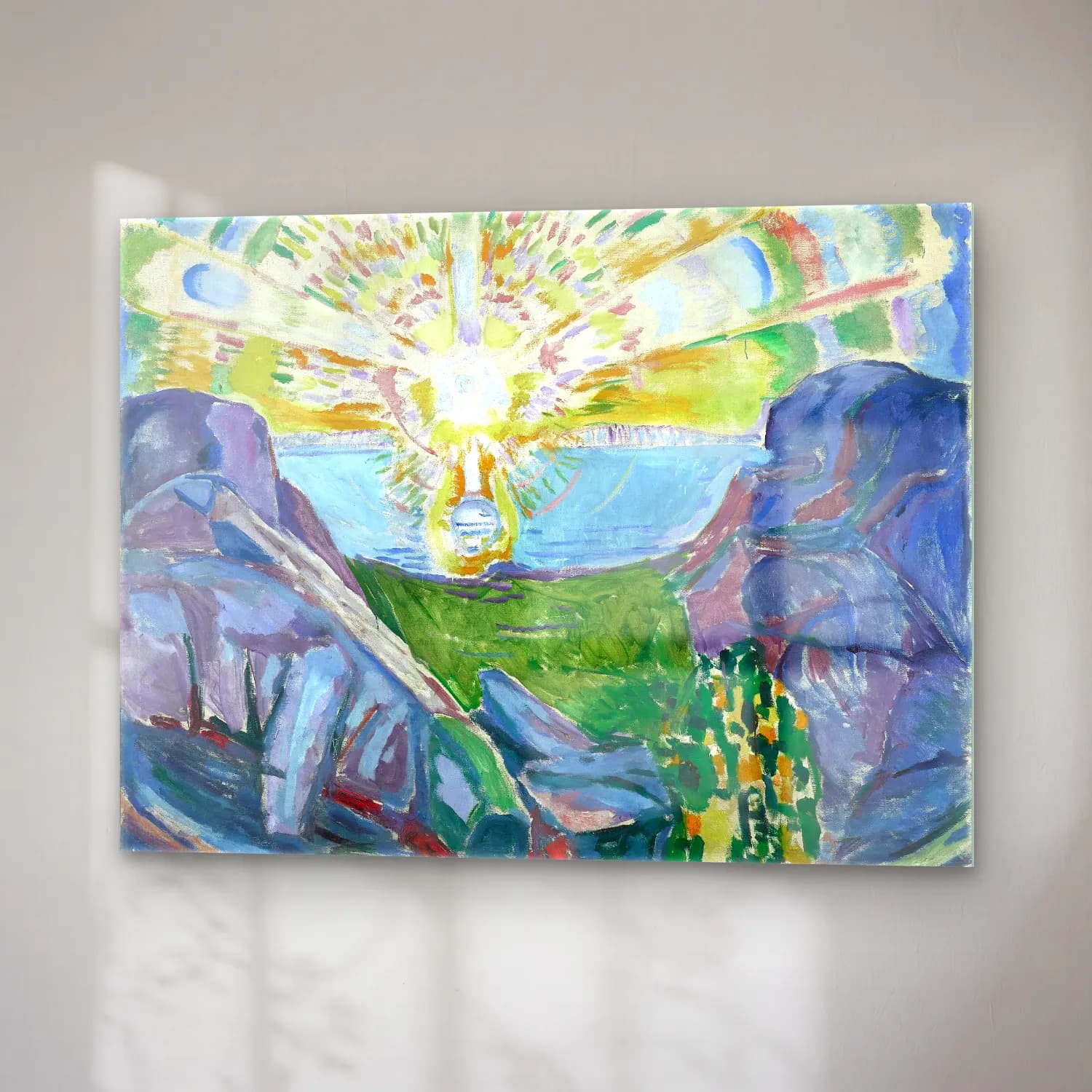 Edvard Munch – The Sun oil painting art cam tablo — sağ açıdan görünüm