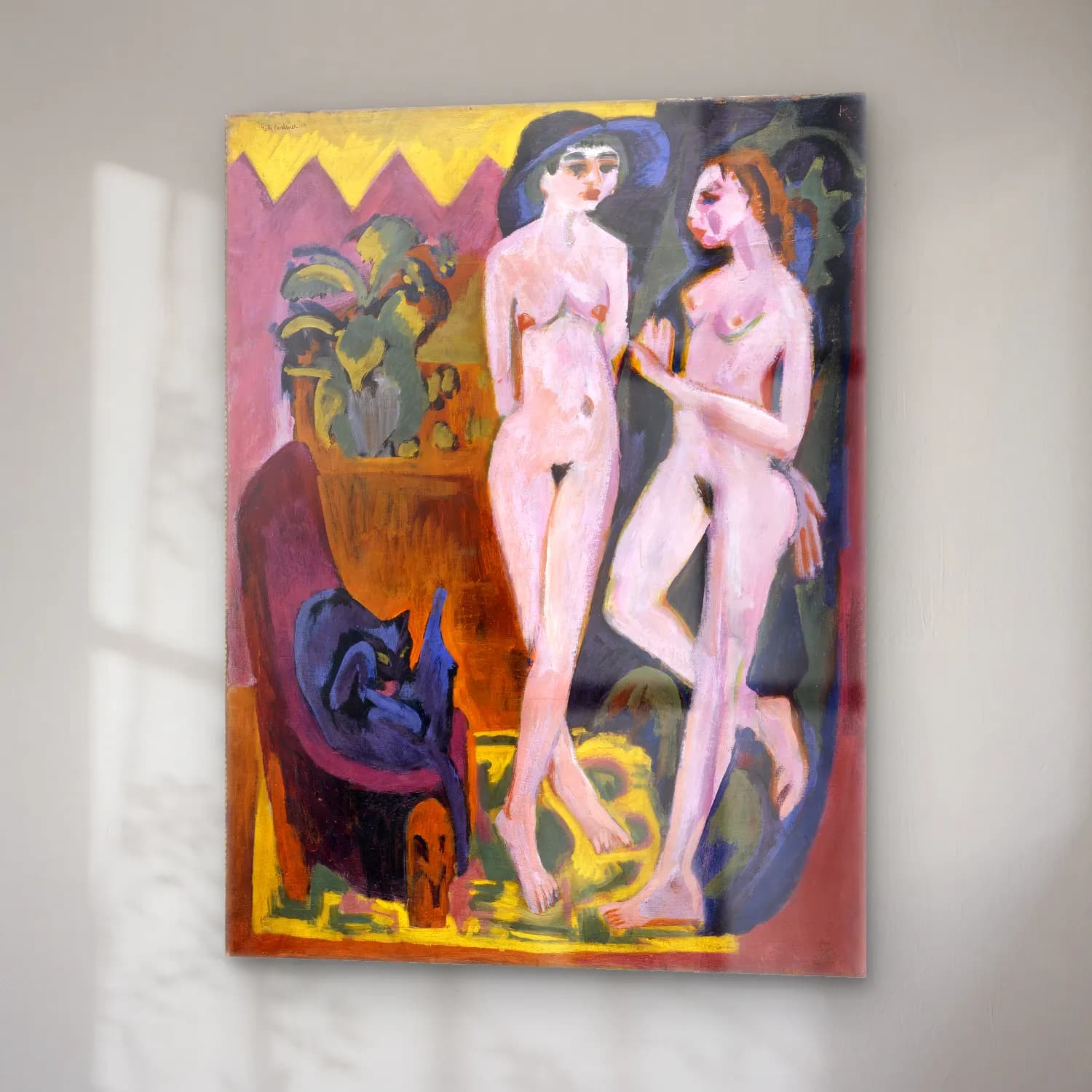 Ludwig Kirchner – Two Nudes in a Room Ernst cam tablo — sağ açıdan görünüm