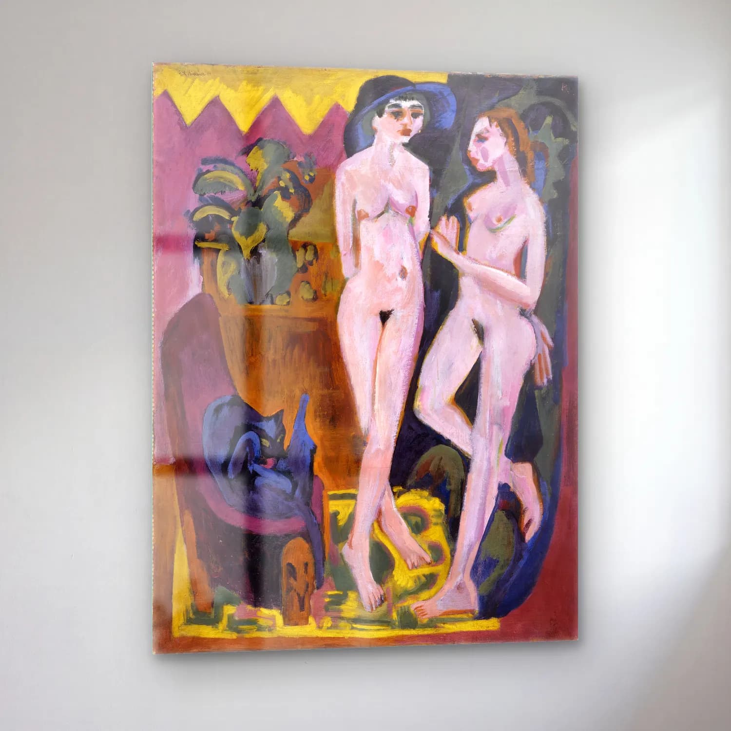 Ludwig Kirchner – Two Nudes in a Room Ernst cam tablo — sol açıdan görünüm