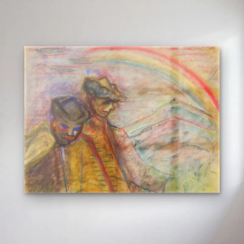 Empresyonist Güneş ve Gökkuşağı – Pastel Tonlar cam tablo — Empresyonist Güneş ve Gökkuşağı – Pastel Tonlar — empresyonist güneş ve gökkuşağı