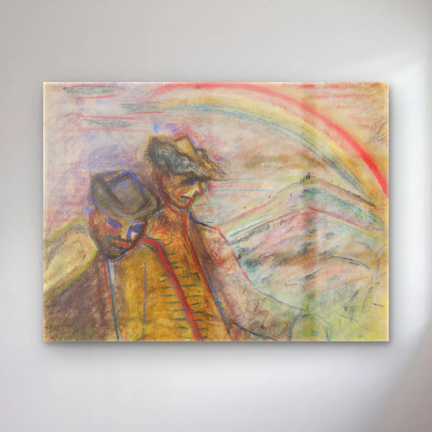 Empresyonist Güneş ve Gökkuşağı – Pastel Tonlar cam tablo — Empresyonist Güneş ve Gökkuşağı – Pastel Tonlar — empresyonist güneş ve gökkuşağı