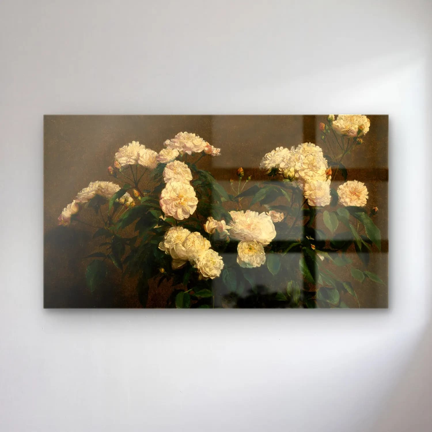 Henri Fantin-Latour – Still Life of White Roses cam tablo — Henri Fantin-Latour – Still Life of White Roses — empresyonist güller
