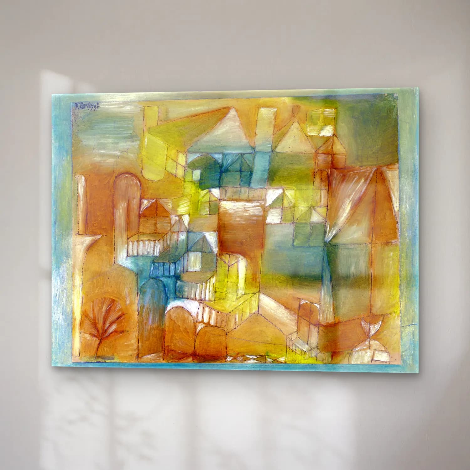 Paul Klee – Fasçsade brown-green No. 3 cam tablo — sağ açıdan görünüm