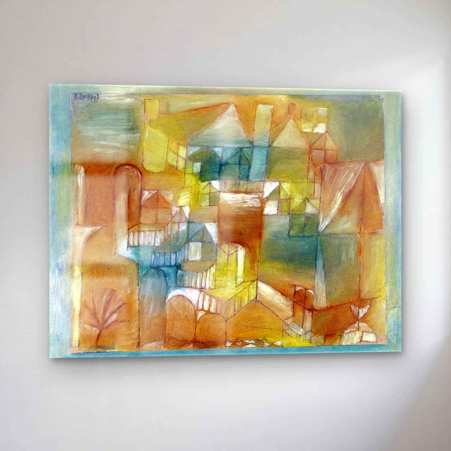 Paul Klee – Fasçsade brown-green No. 3 cam tablo — sol açıdan görünüm